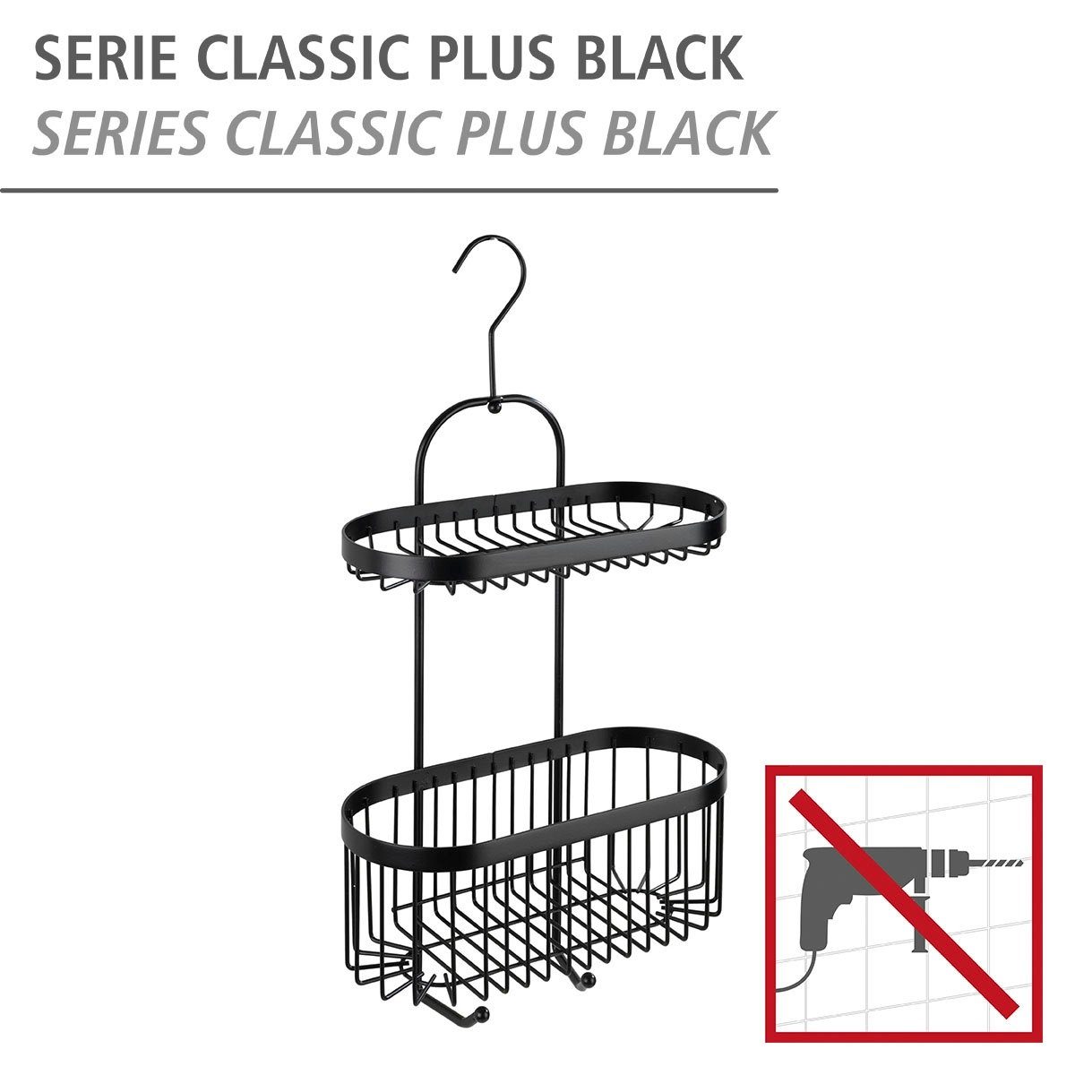 WENKO Badkamerrekje Classic plus black