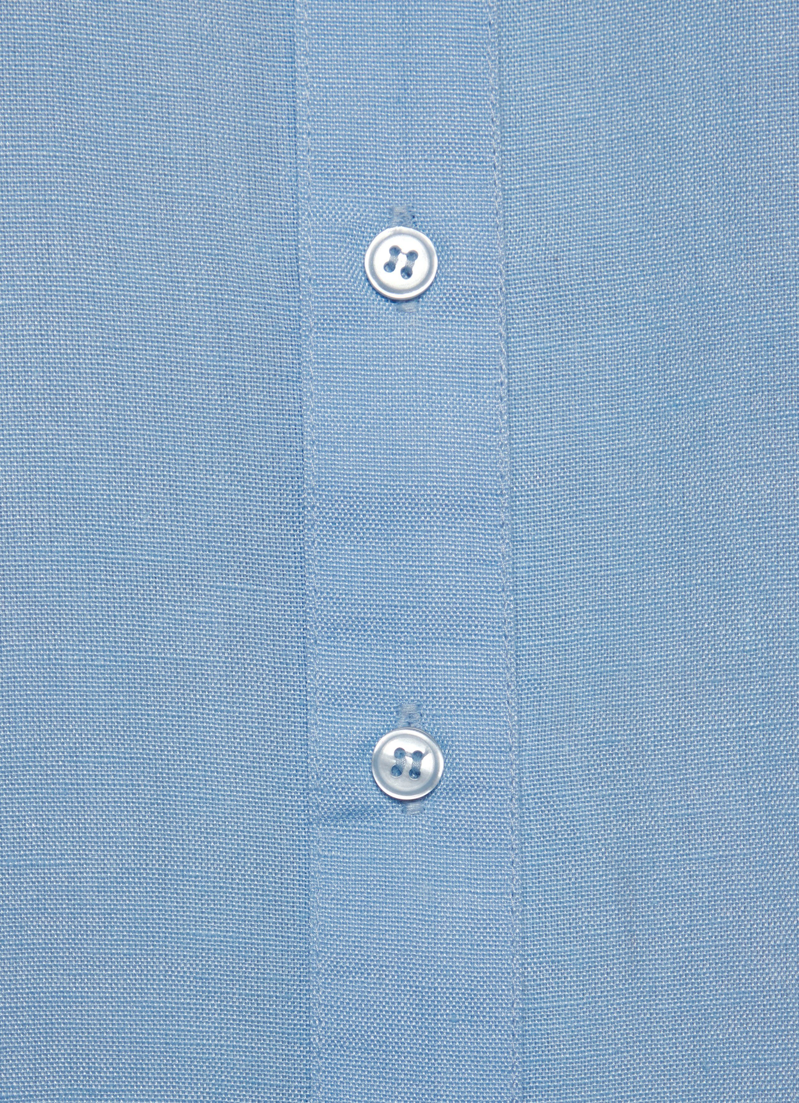 Lascana Top van zachte geweven stof met linnenpercentage damesblouse met overhemdkraag