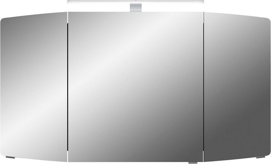 Saphir Badkamerserie Cassca sprint 2-delig mineraalmarmeren wastafel met led-spiegelkast (2-delig)