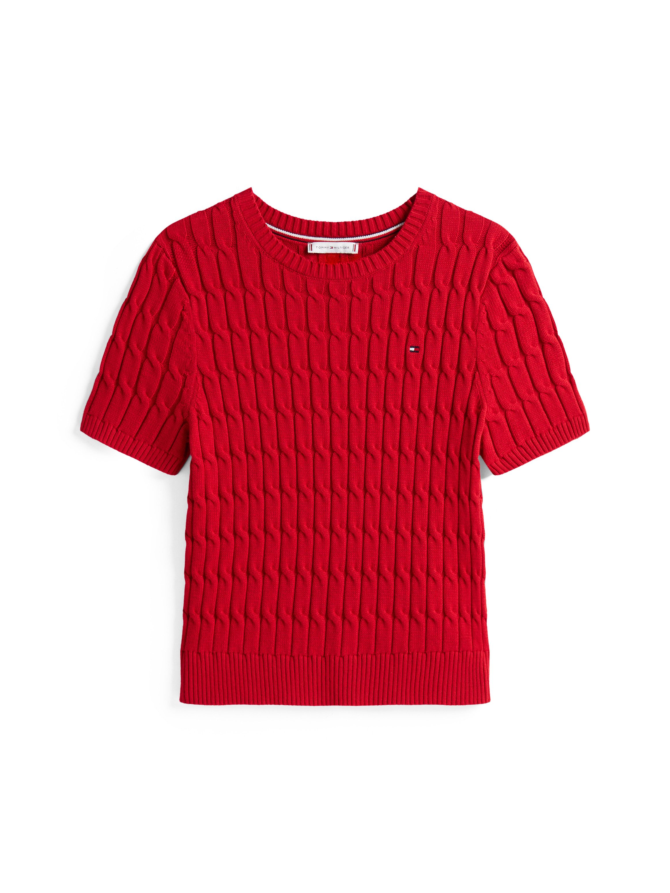 Tommy Hilfiger Gebreide trui CO CABLE MID GG S/S C-NK SWT