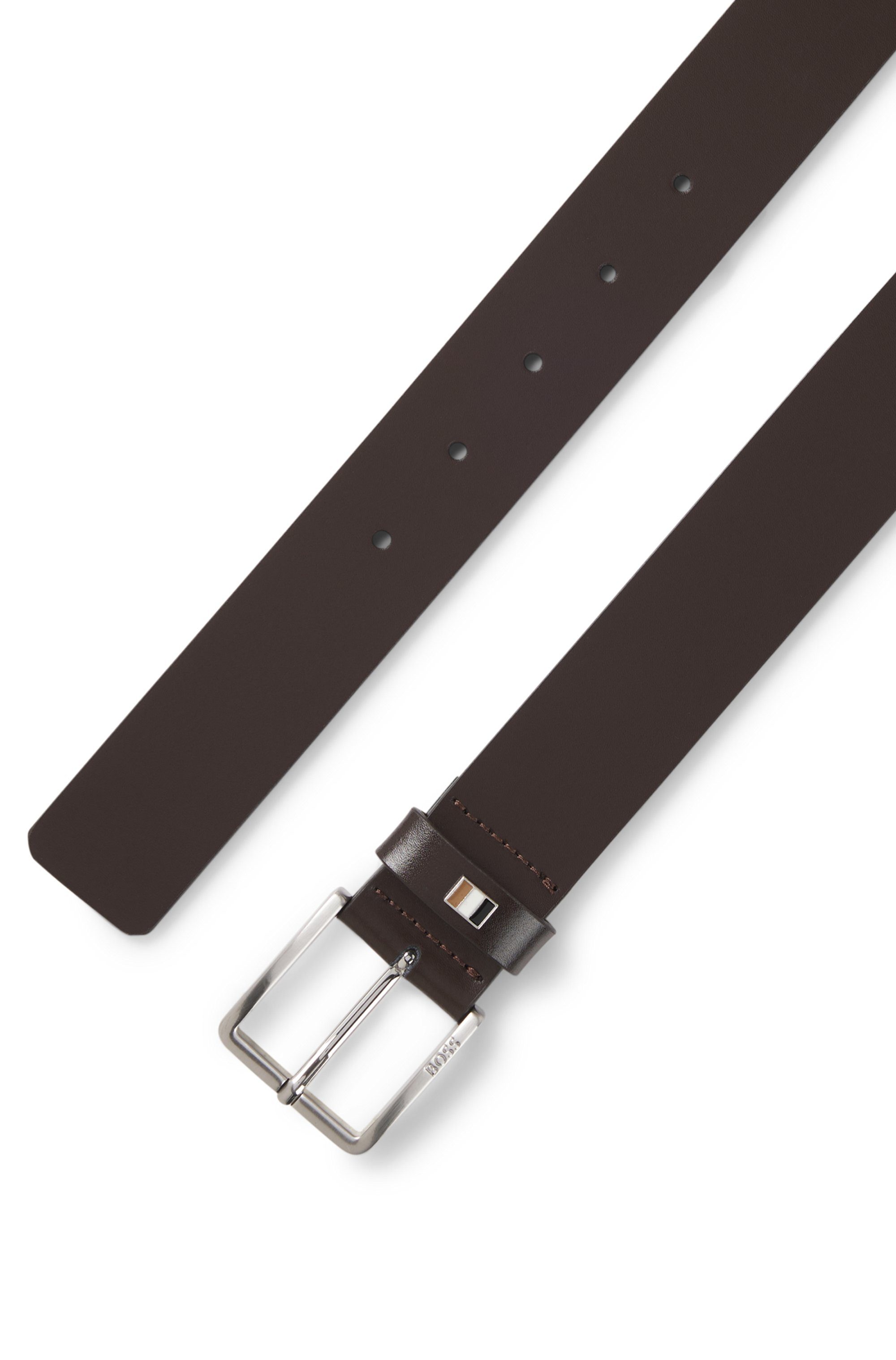 Boss Leren riem Ther-Flag-E_Sz35 met stijlvolle merkdetaillering