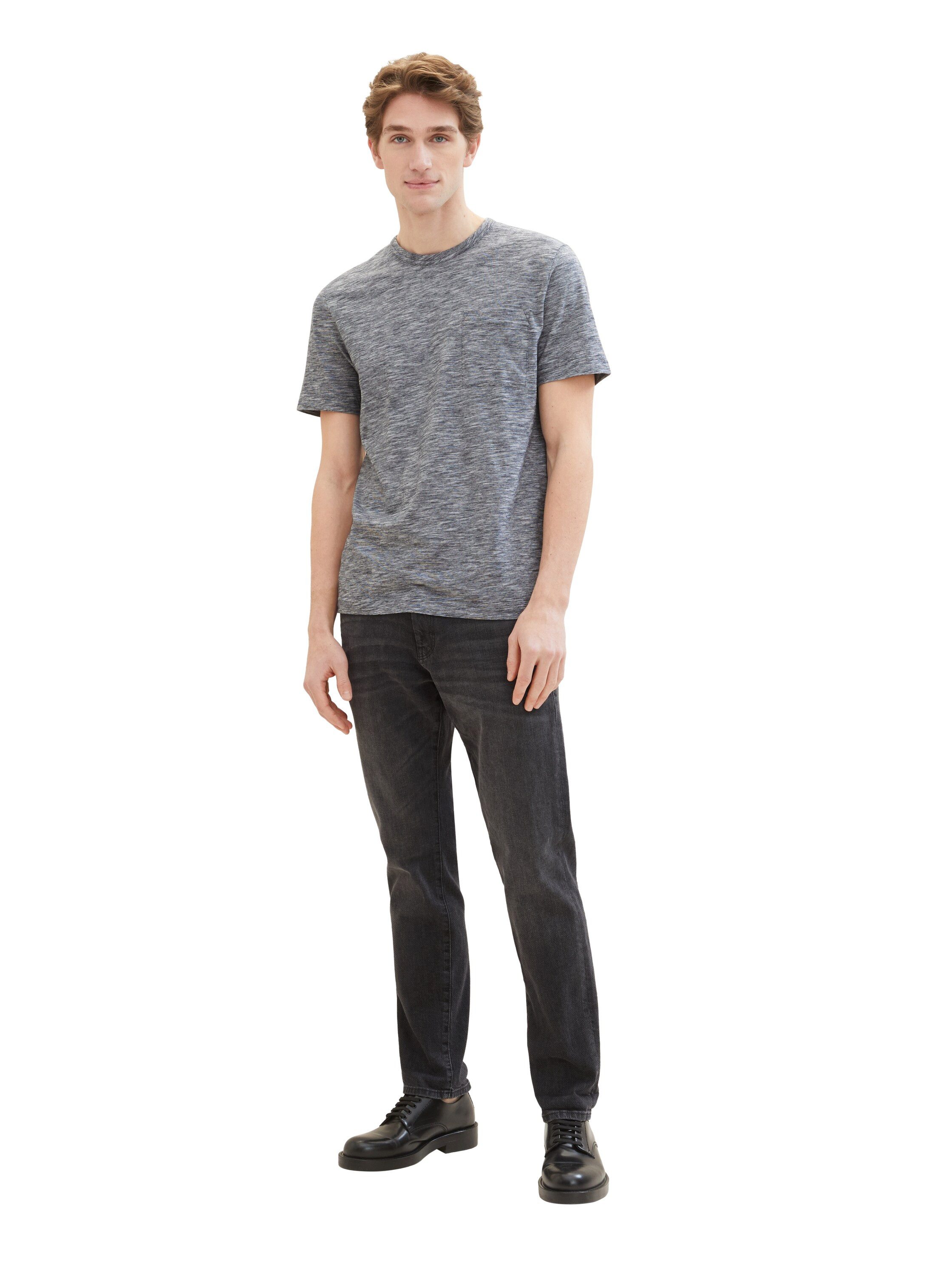 Tom Tailor Shirt met ronde hals in mêlee-look