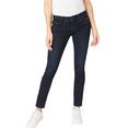 pepe jeans slim fit jeans new brooke met 1-knoopsband en ritszak blauw