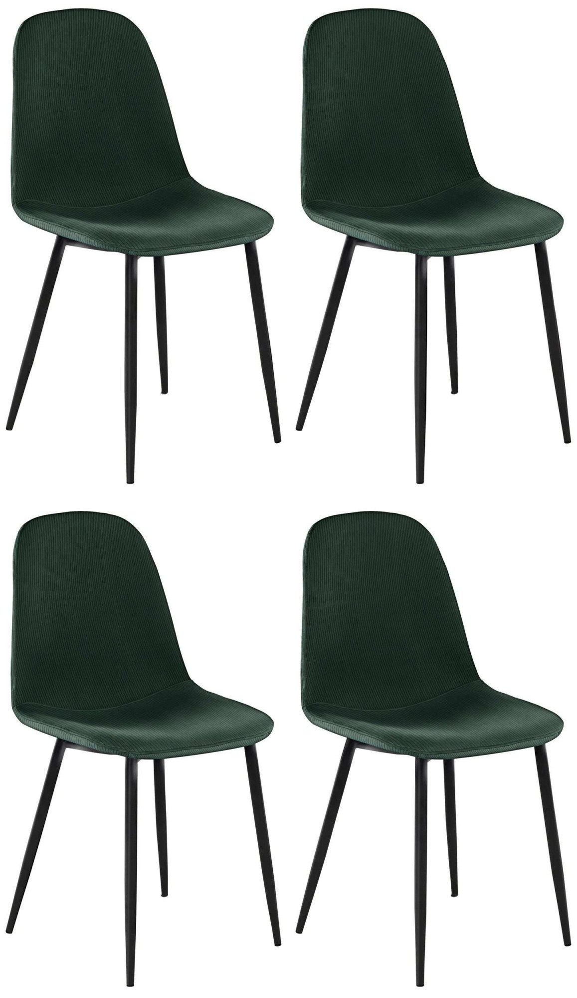 INOSIGN Eethoek Danny-Miller Glazen tafel 140x80 cm met 4 stoelen (cord), frame van metaal (set, 5-delig)