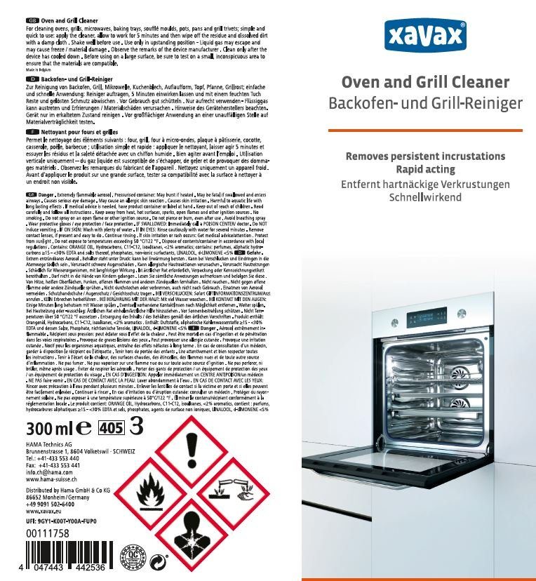 Xavax Barbecuereiniger Oven- en grillreiniger 300 ml, huishoudelijke reiniger