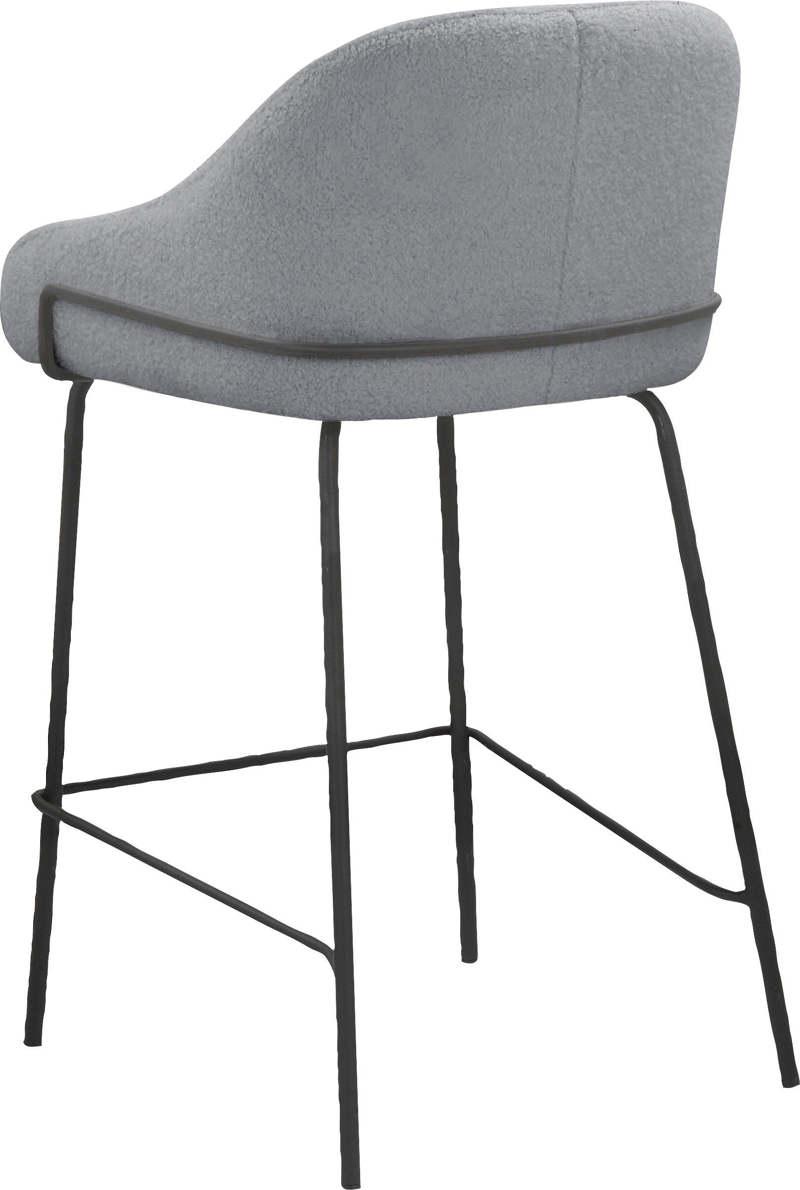 Leonique Stoel met 4 poten Puant met stof van polyester/gerecycled polyester, zithoogte 65 cm (2 stuks)