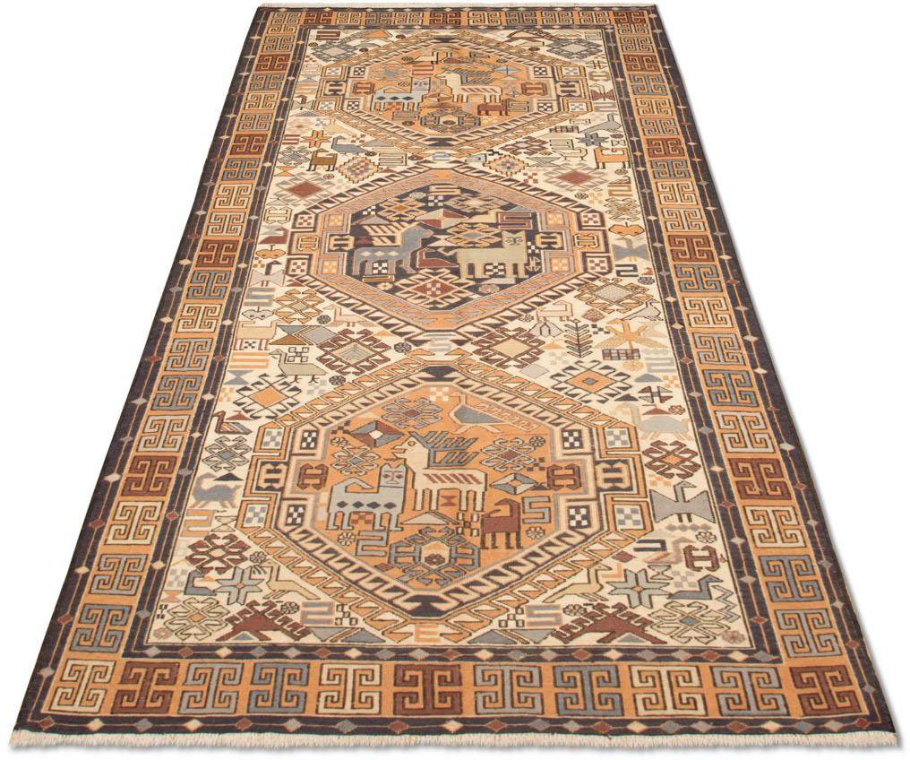 morgenland Vloerkleed Kelim Seide Teppich handgewebt beige-Kelim Teppich - Oriental - 210 x 115 cm - beige