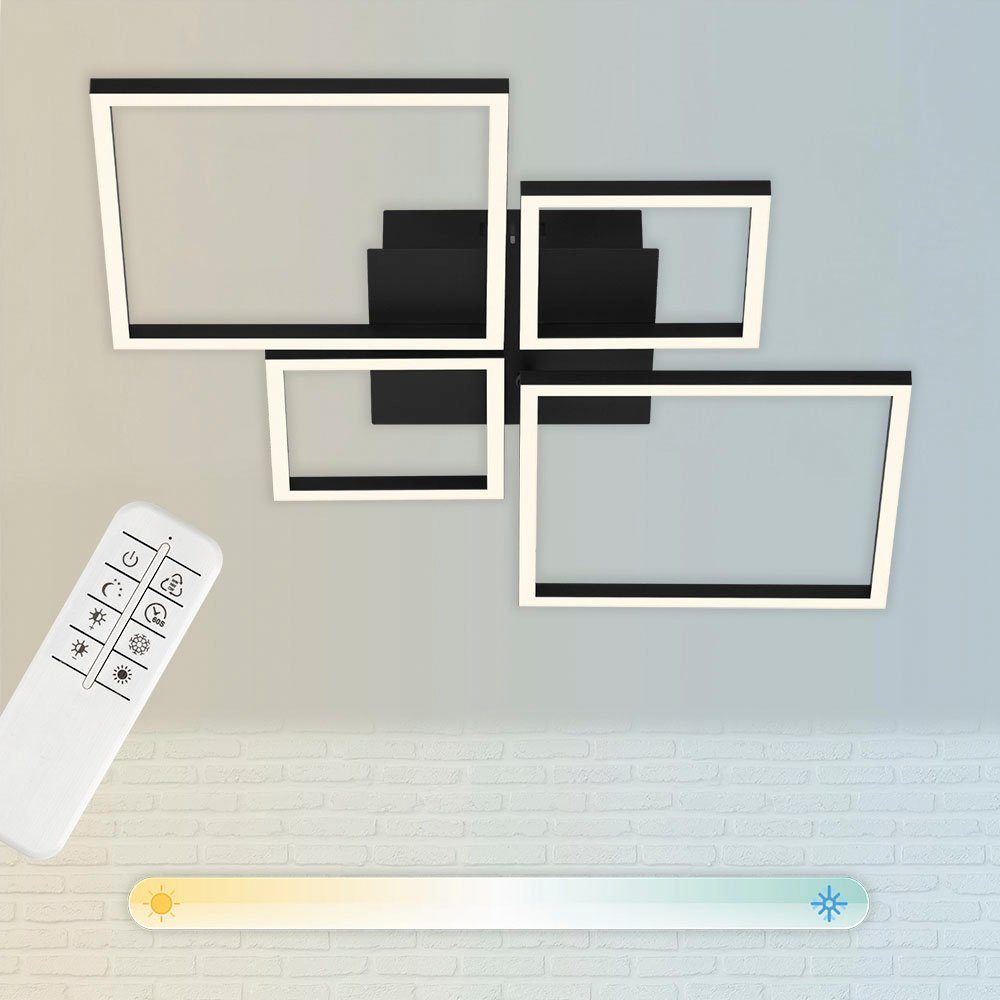 Briloner Leuchten Led-plafondlamp 3093018 FRAME Plafondlamp, 75x46,7x7,5 cm, chroom-aluminium, 38W, woonkamer, slaapkamer