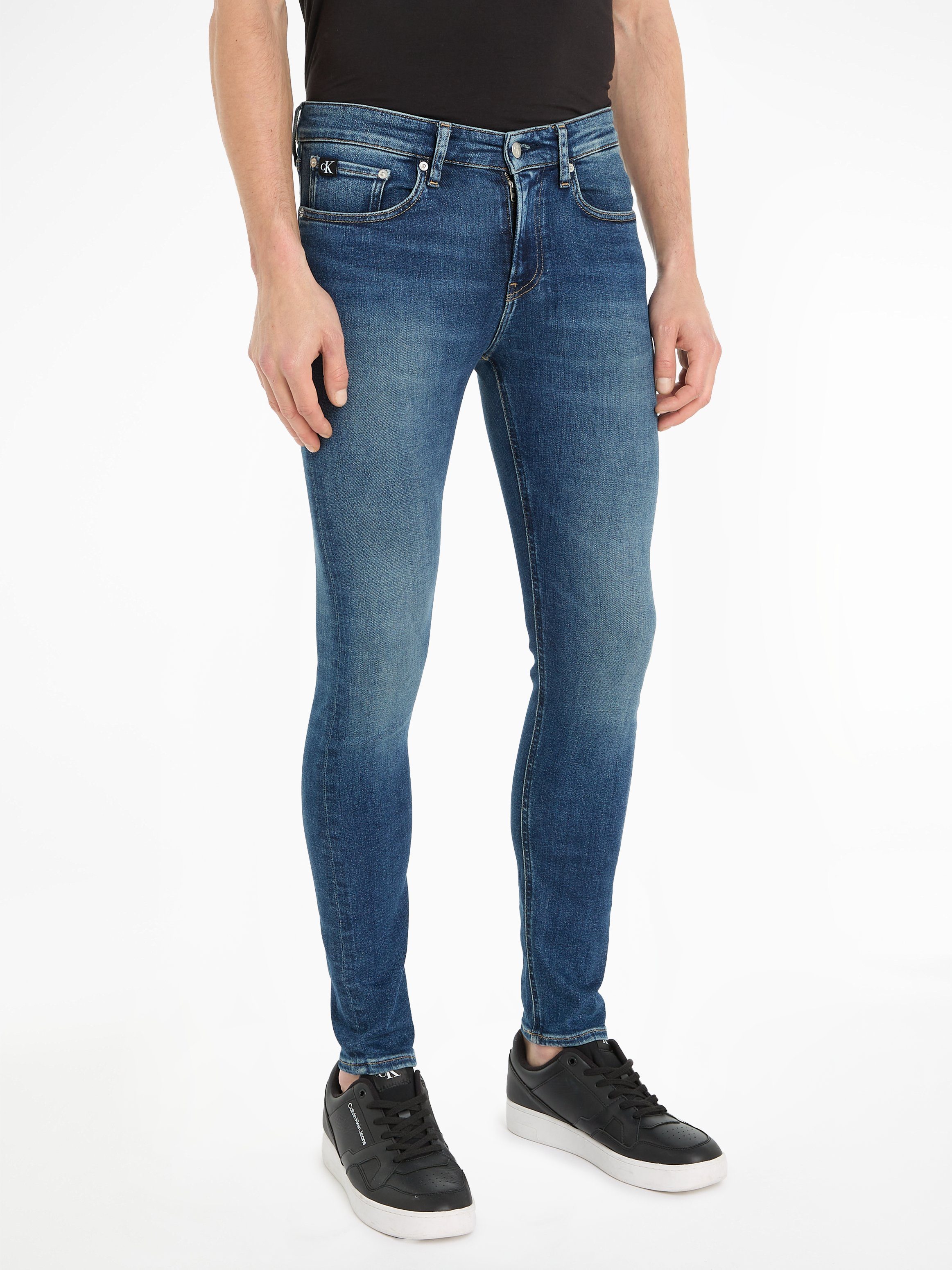 Calvin Klein Heren Skinny Jeans Trendy Stijl Blue Heren