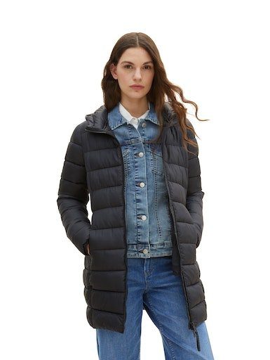 Tom Tailor Denim Gewatteerde jas met ritszakken dames donsjassen maat S (36) zwart