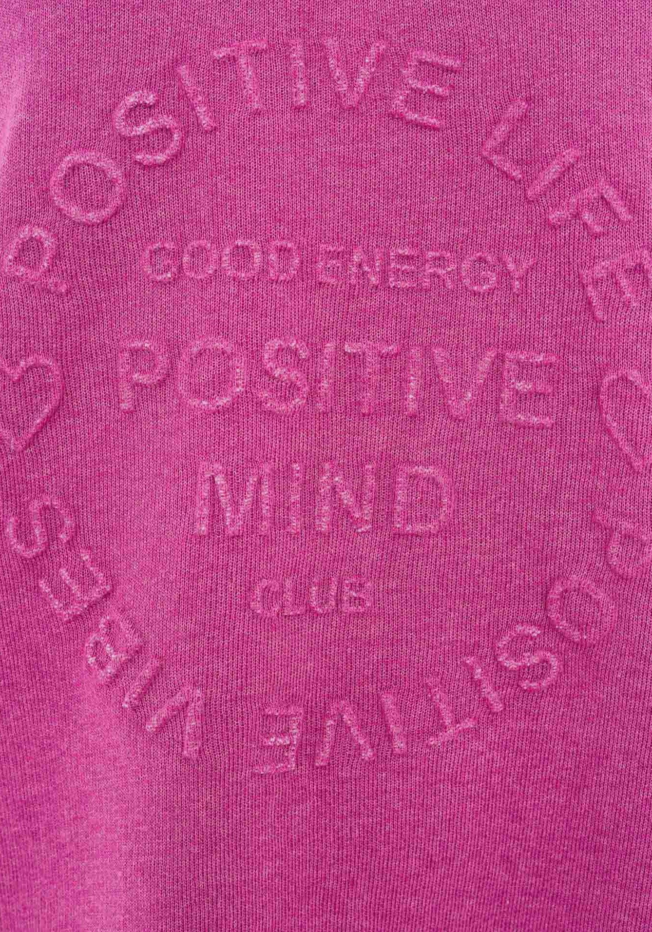 Zwillingsherz Sweatshirt "Positive Mind" met v-halslijn in used look en stempelprint