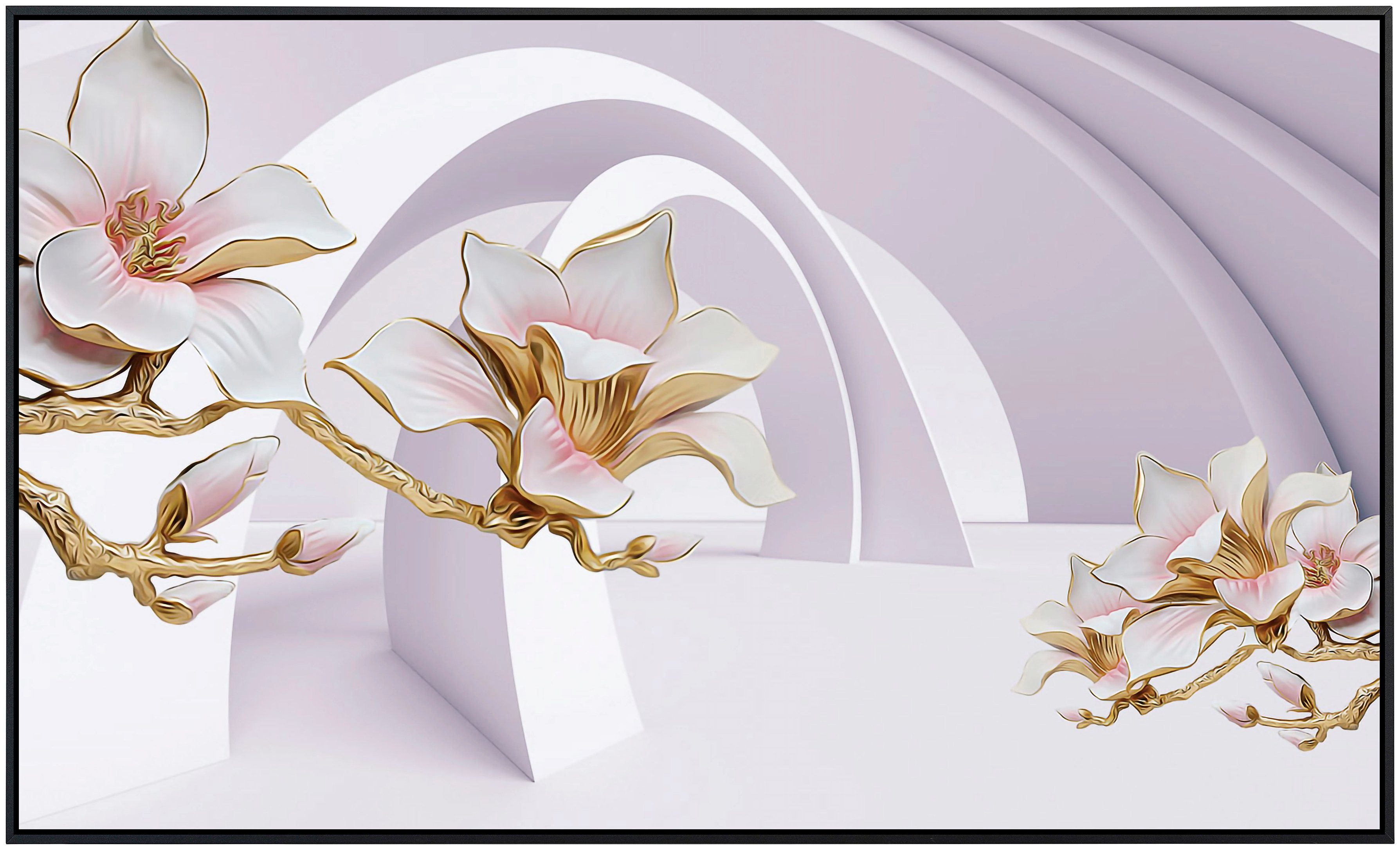 Papermoon Infraroodverwarming Abstract met bloemen zeer aangename stralingswarmte