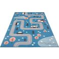 hanse home vloerkleed voor de kinderkamer dream street straten speelmat, korte pool, kinderkamer, speelmat, slijtvast, gemakkelijk in onderhoud, robuust blauw