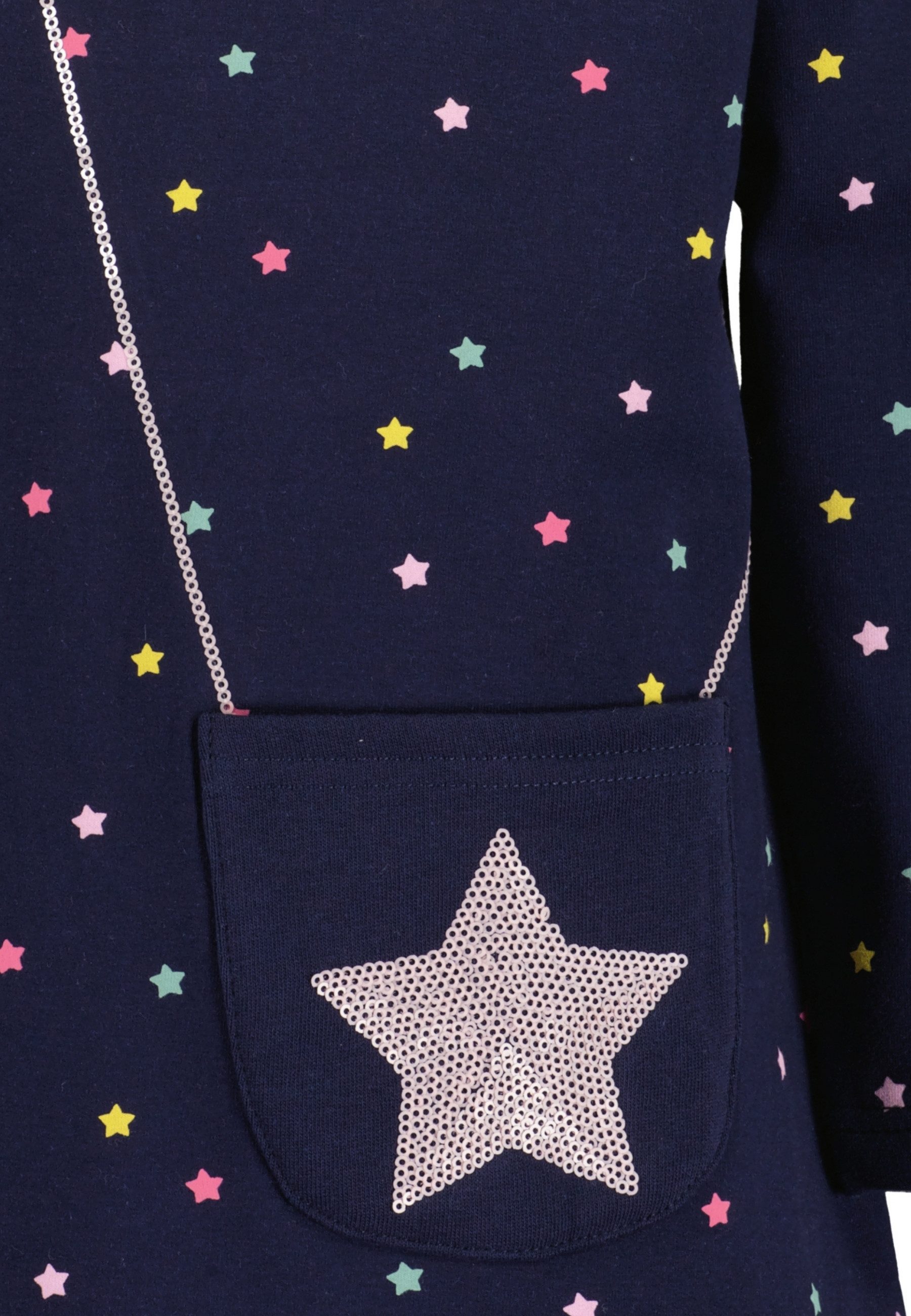 Blue Seven Sweatjurk in subtiele a-lijn en met geweldige pailletten-details
