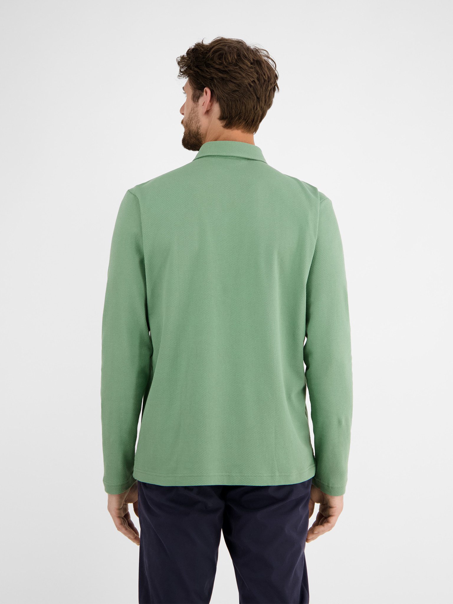 Lerros Poloshirt met lange mouwen met geborduurd logo