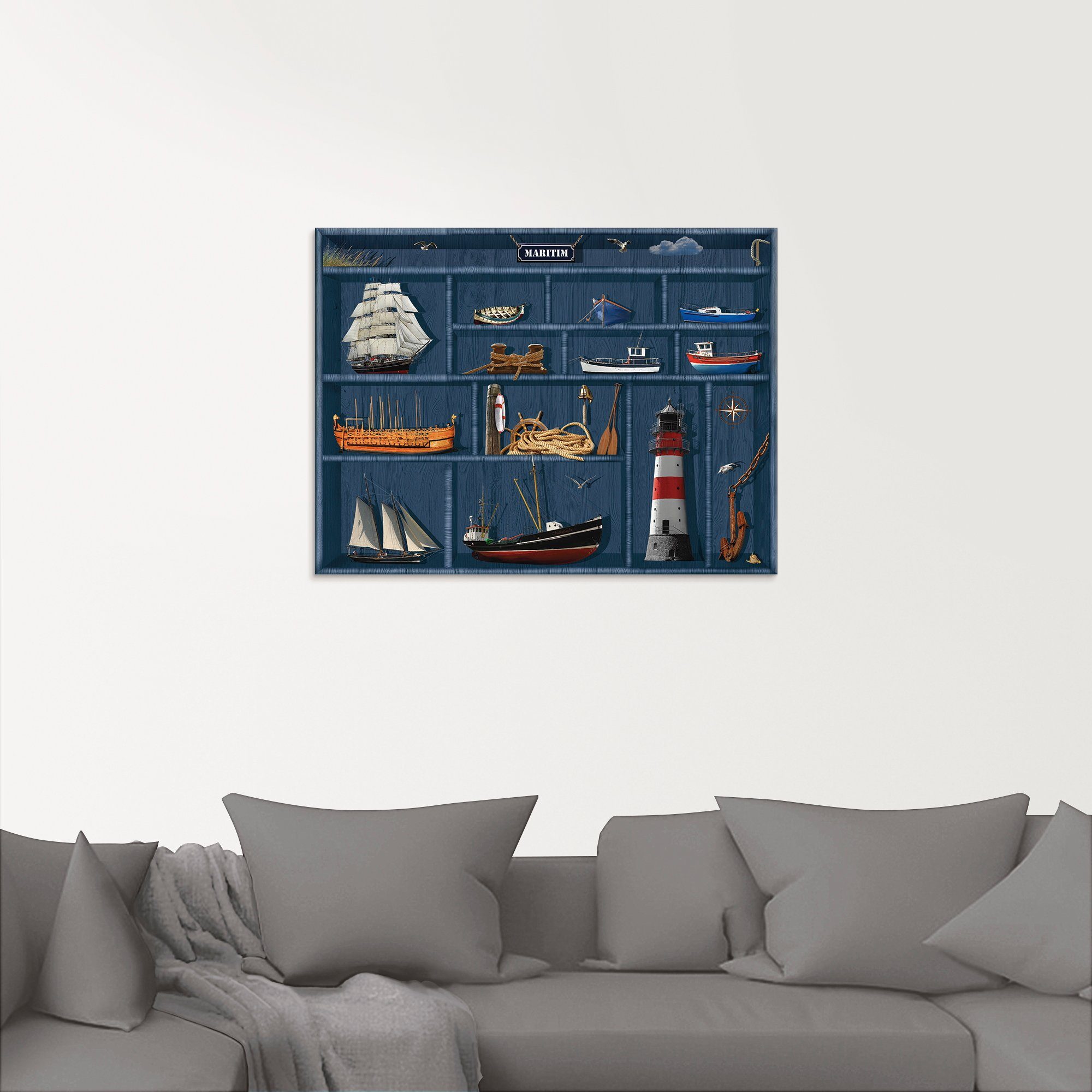 Artland Print op glas De maritieme letterkast