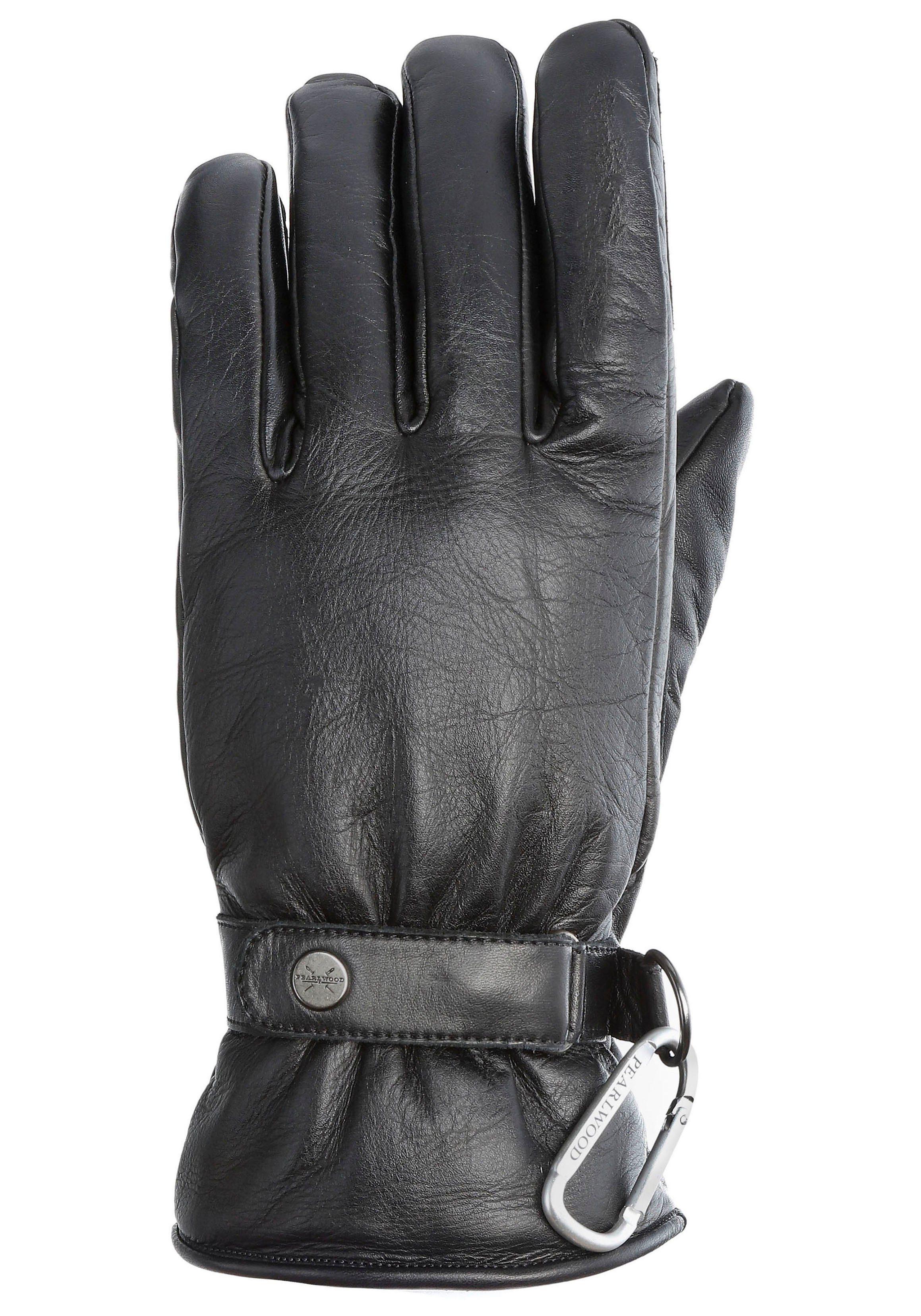 PEARLWOOD Leren handschoenen HOOKER Verstelbare leren riem met originele PEARLWOOD drukknoop