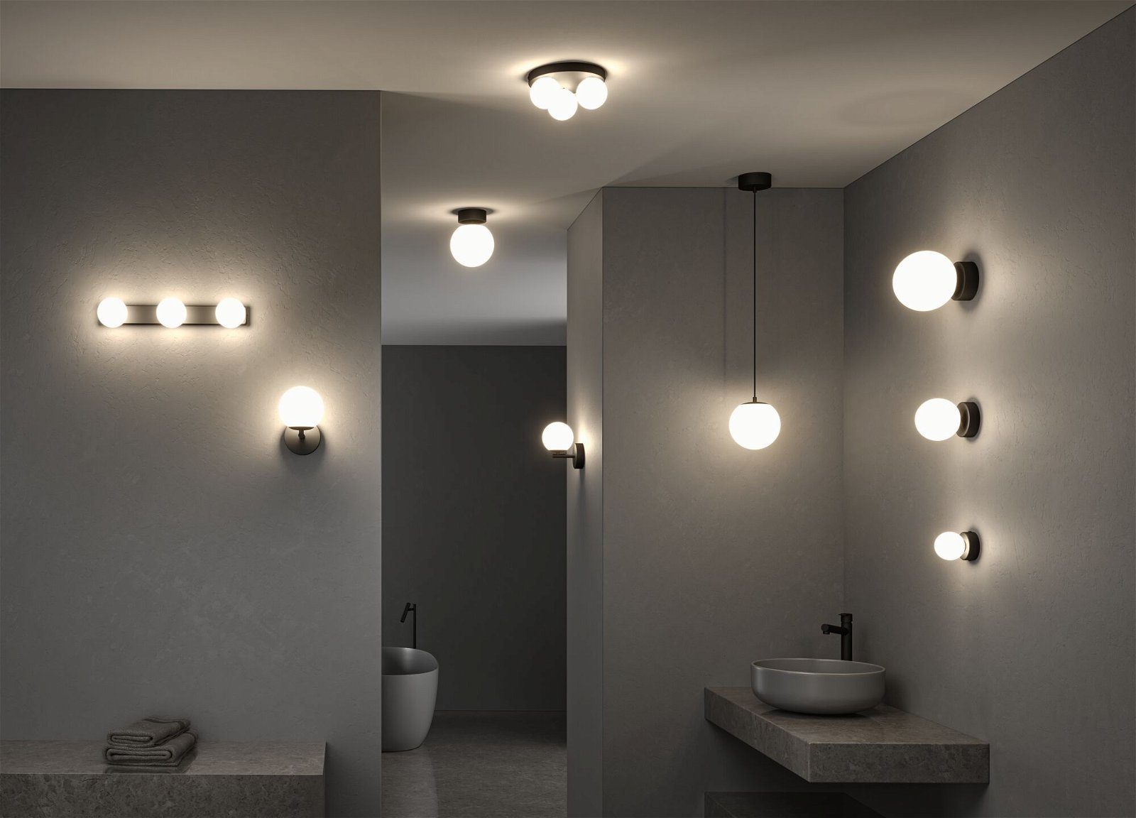 Paulmann Wandlamp Selection Bathroom Gove IP44 max. 3x20W Balken Glas/Metaal (1 stuk)