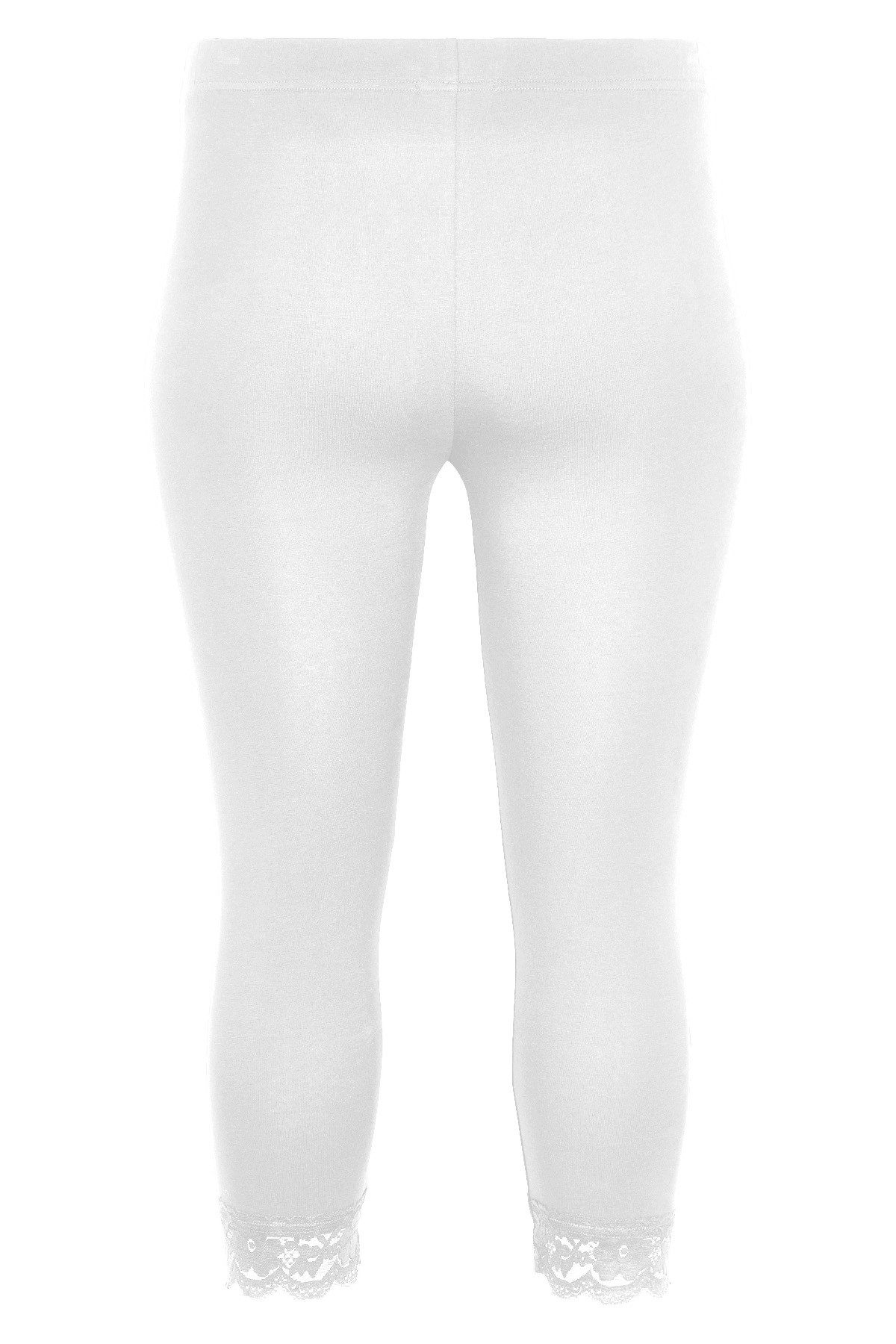 SANDGAARD 3/4 legging met kantinzet aan de zoom