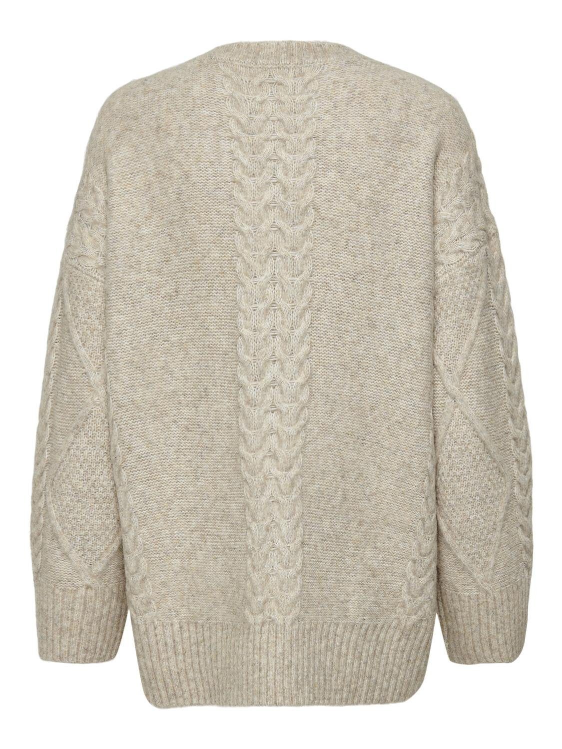 JDY Trui met ronde hals JDYSILJA L/S LONG CABLE PULLOV. KNT NOOS
