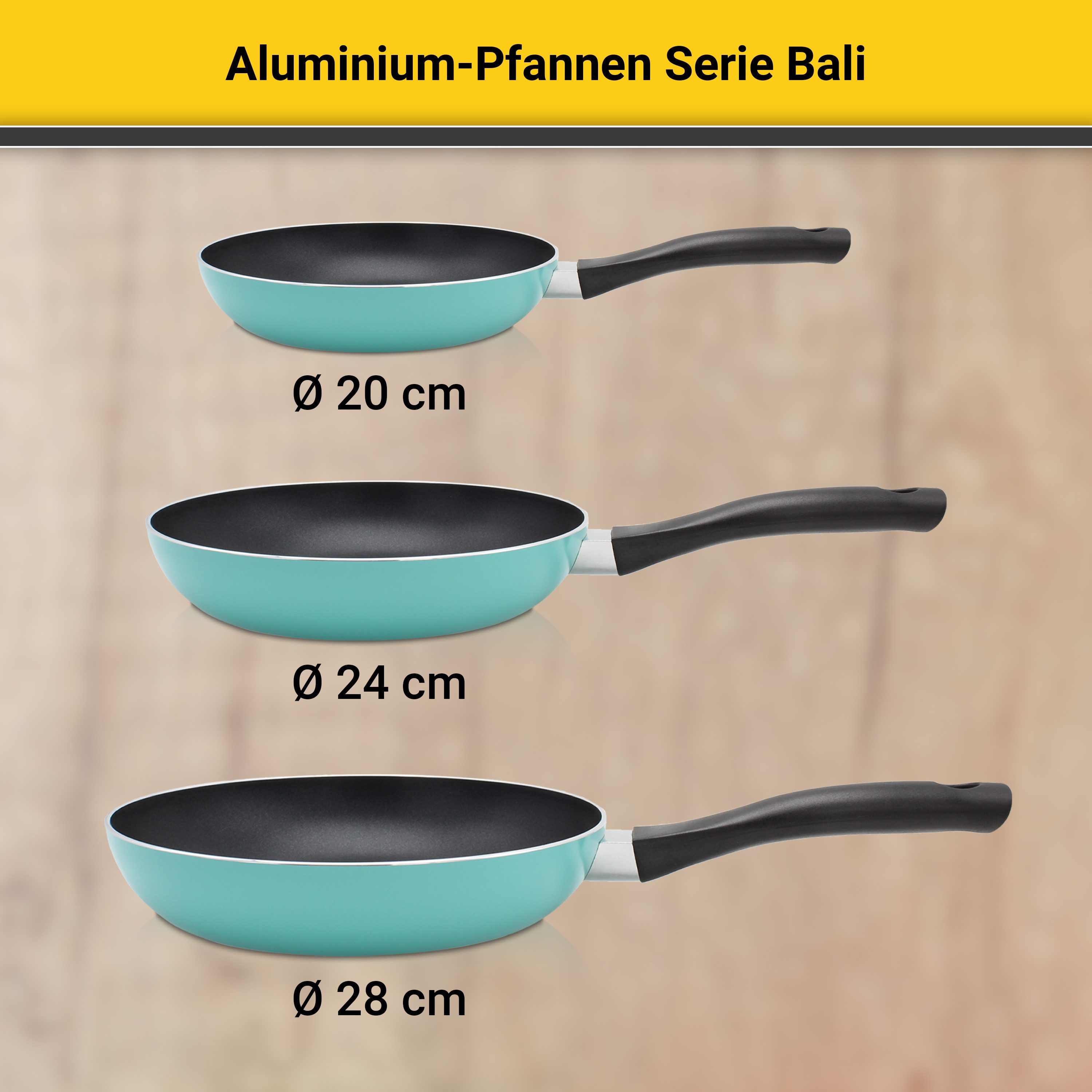 Krüger Koekenpan Aluminium pan Bali voor inductiekookvelden geschikt (1-delig)