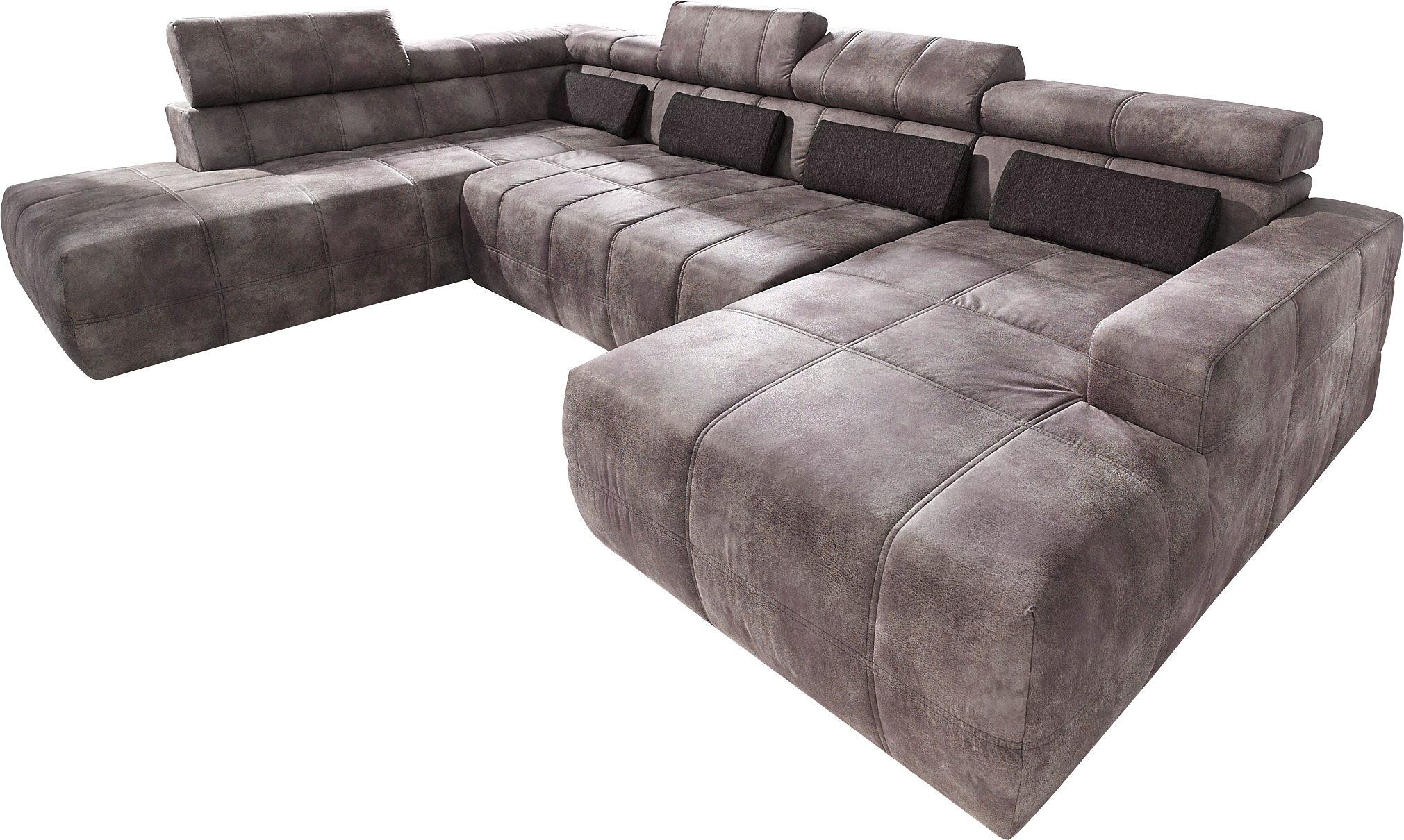 DOMO collection Zithoek Brandon, keuze met zitdiepteverstelling, inclusief lendensteun met hoofdsteunverstelling, optionele zitdiepteverstelling, u-vorm