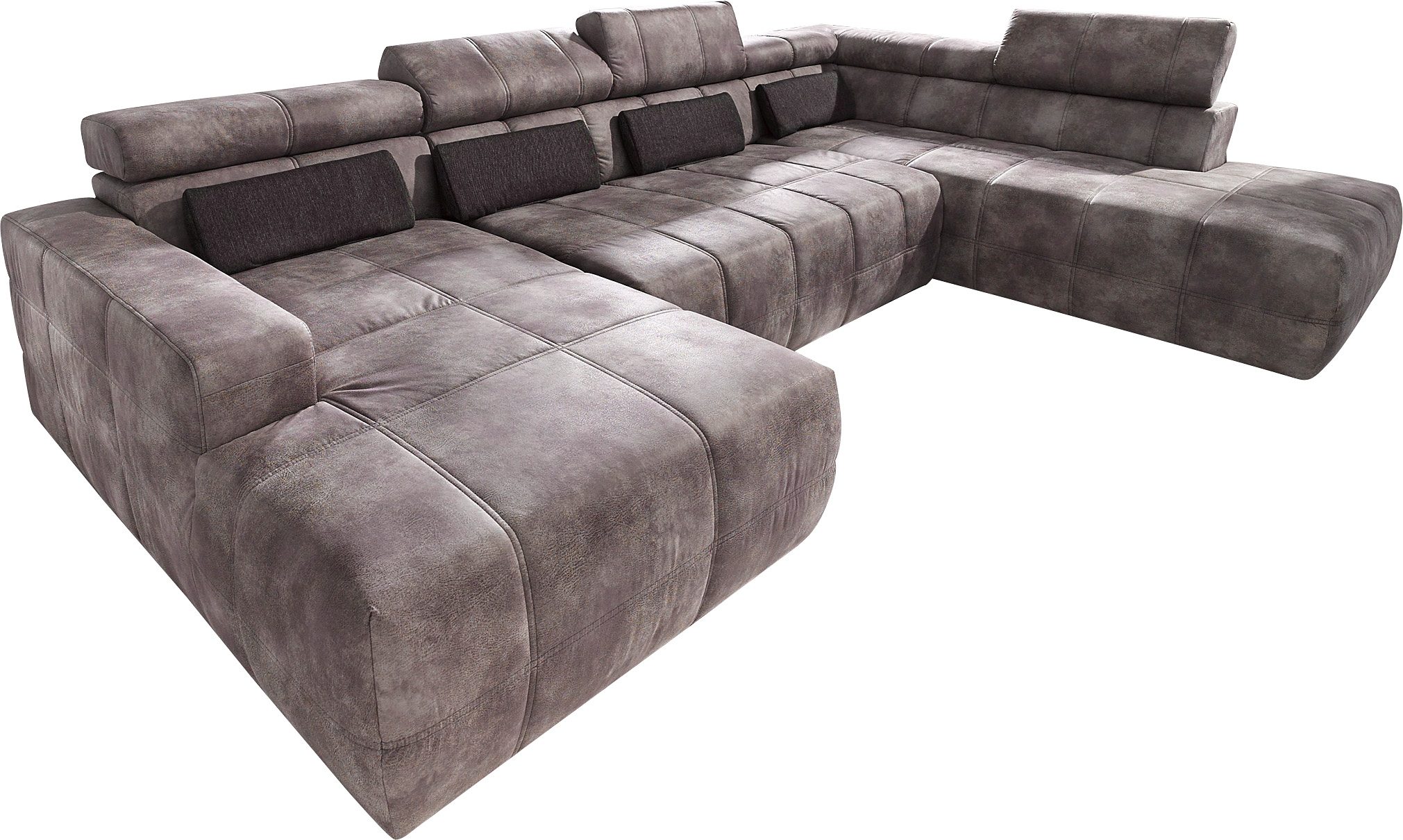 DOMO collection Zithoek Brandon Sitzbelastung 140 kg, mit Nierenkissen, U-Form met hoofdsteunverstelling, optionele zitdiepteverstelling, u-vorm