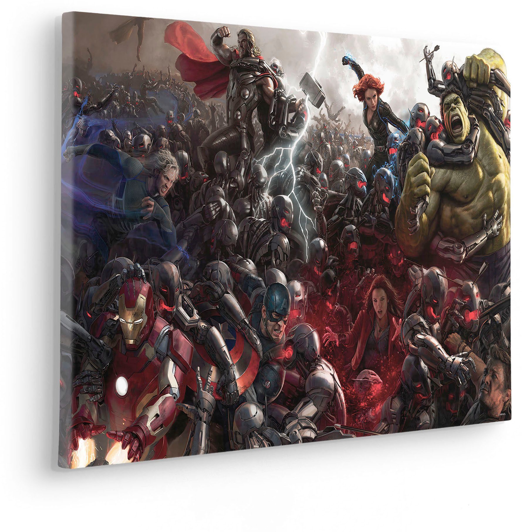 Komar Artprint op linnen Avengers Oorlog - Afmeting 60 x 40 cm Canvasdoek met echt houten frame, kinderkamer (1 stuk)