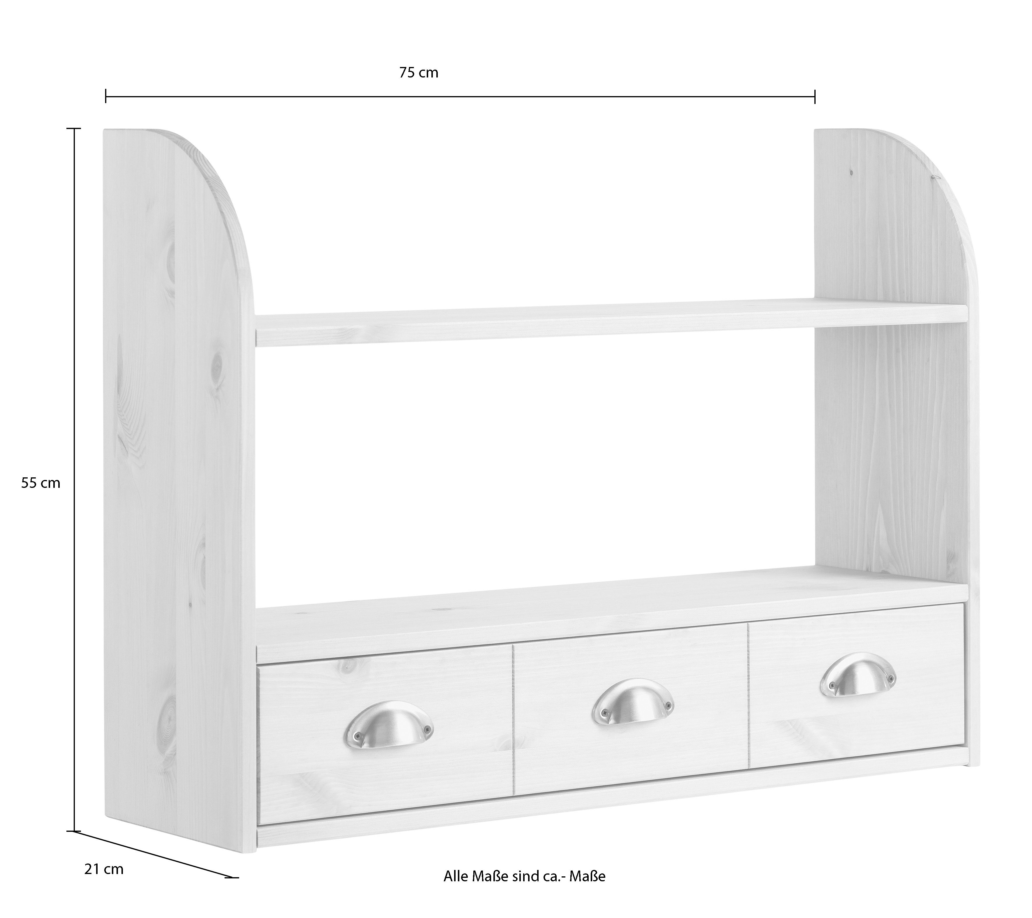Home affaire Hangrekje Oslo 75 cm breed, van massief grenen, 1 brede lade, metalen grepen