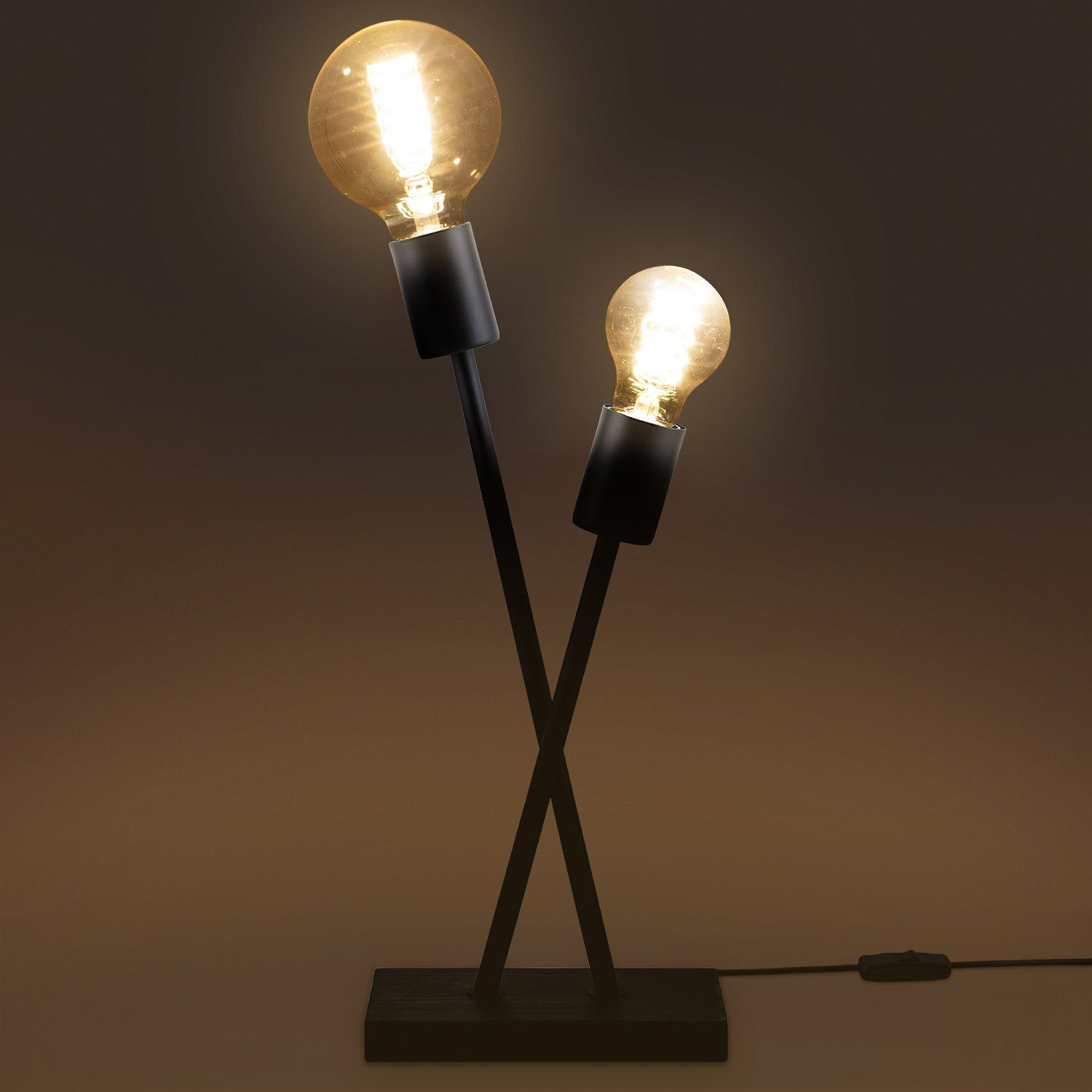 Paco Home Tafellamp IKS Vloerlamp LED lamp woonkamer vintage retro industrieel ontwerp E27