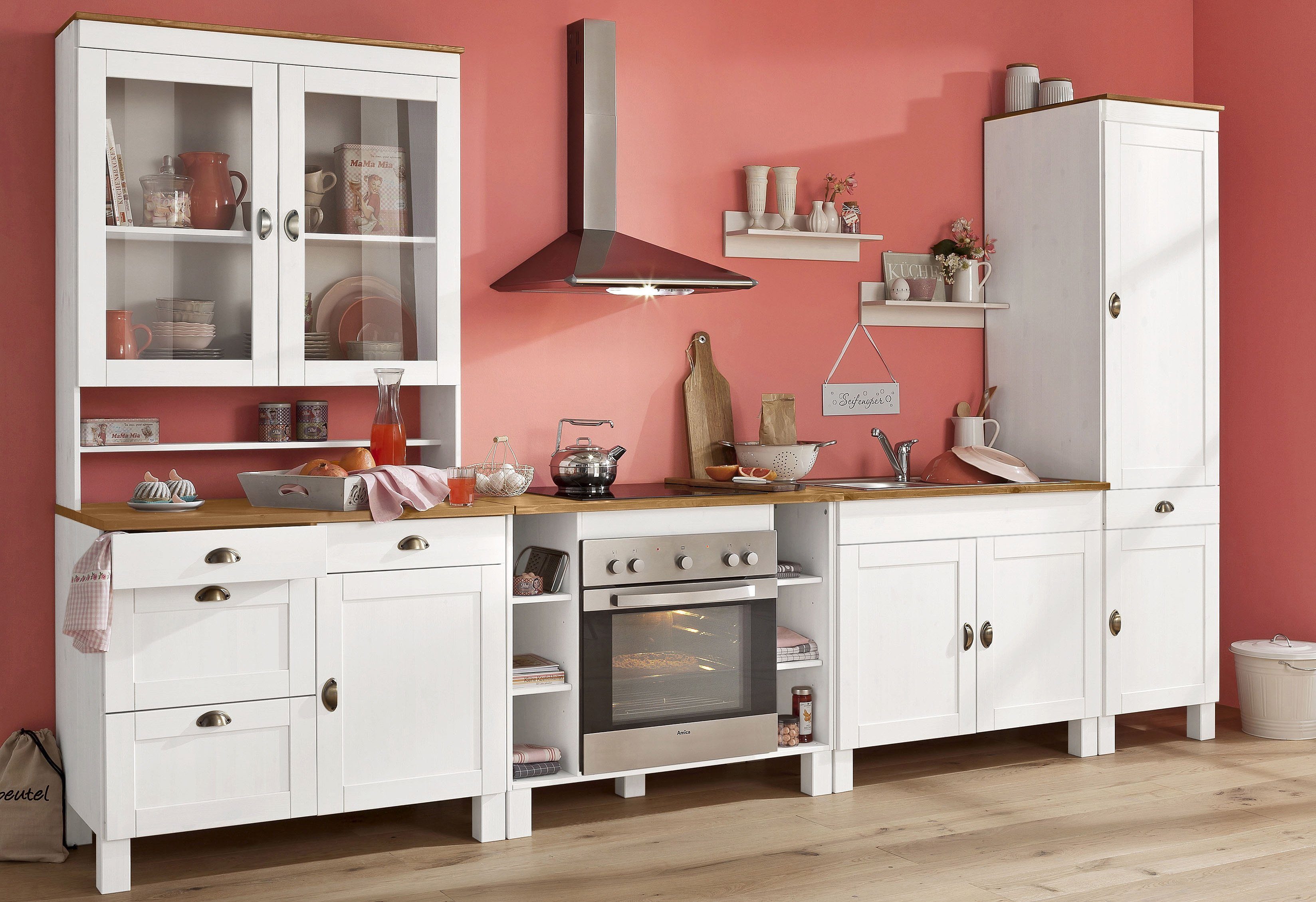 Home affaire Ombouwkast voor oven Oslo 100 cm breed, in 2 diepten, massief grenen, met 23 mm werkblad