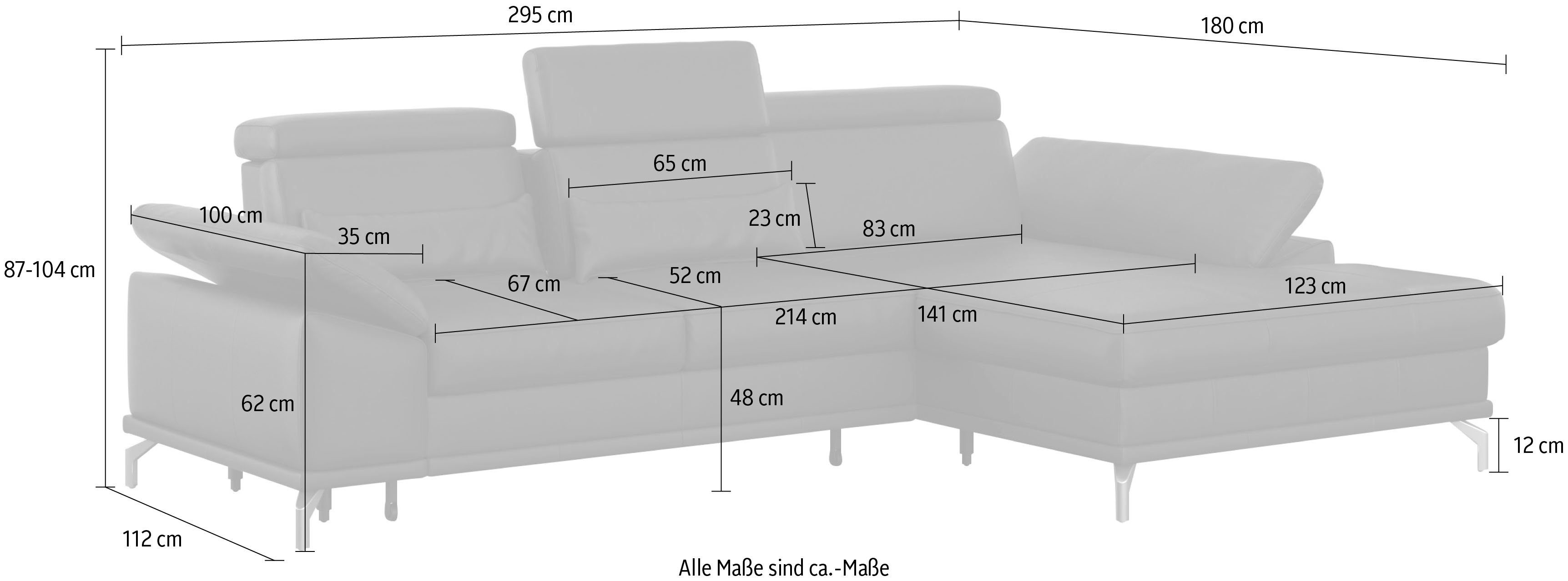 sit&more Hoekbank Cabrio L-vorm, met zitdiepteverstelling, arm- en hoofdsteunverstelling