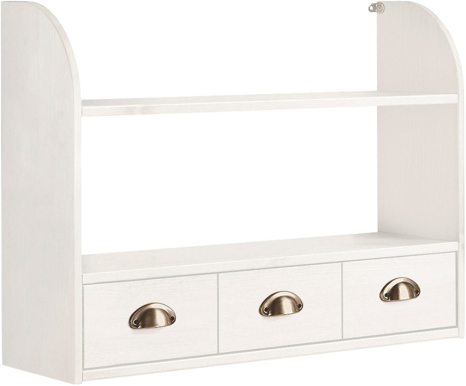 Home affaire Hangrekje Oslo 75 cm breed, van massief grenen, 1 brede lade, metalen grepen keukenkast series maat 75x21x55 cm wit