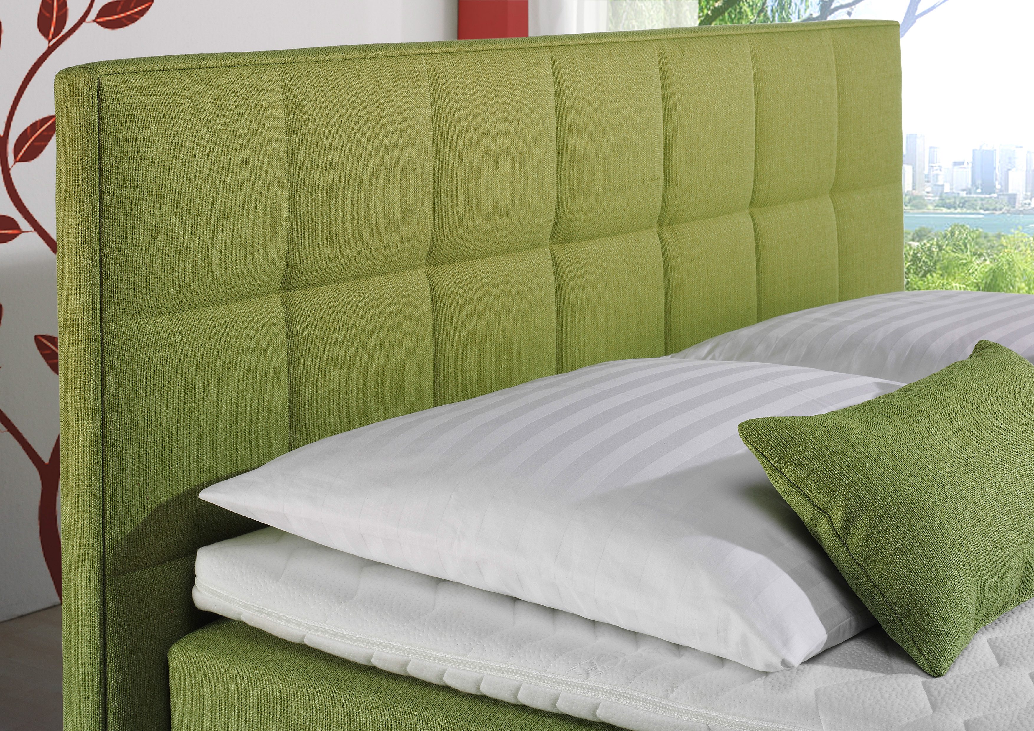 INOSIGN Boxspring Neon in 3 matrassoorten, fijne stiksels in het hoofdbord, 2 hardheden