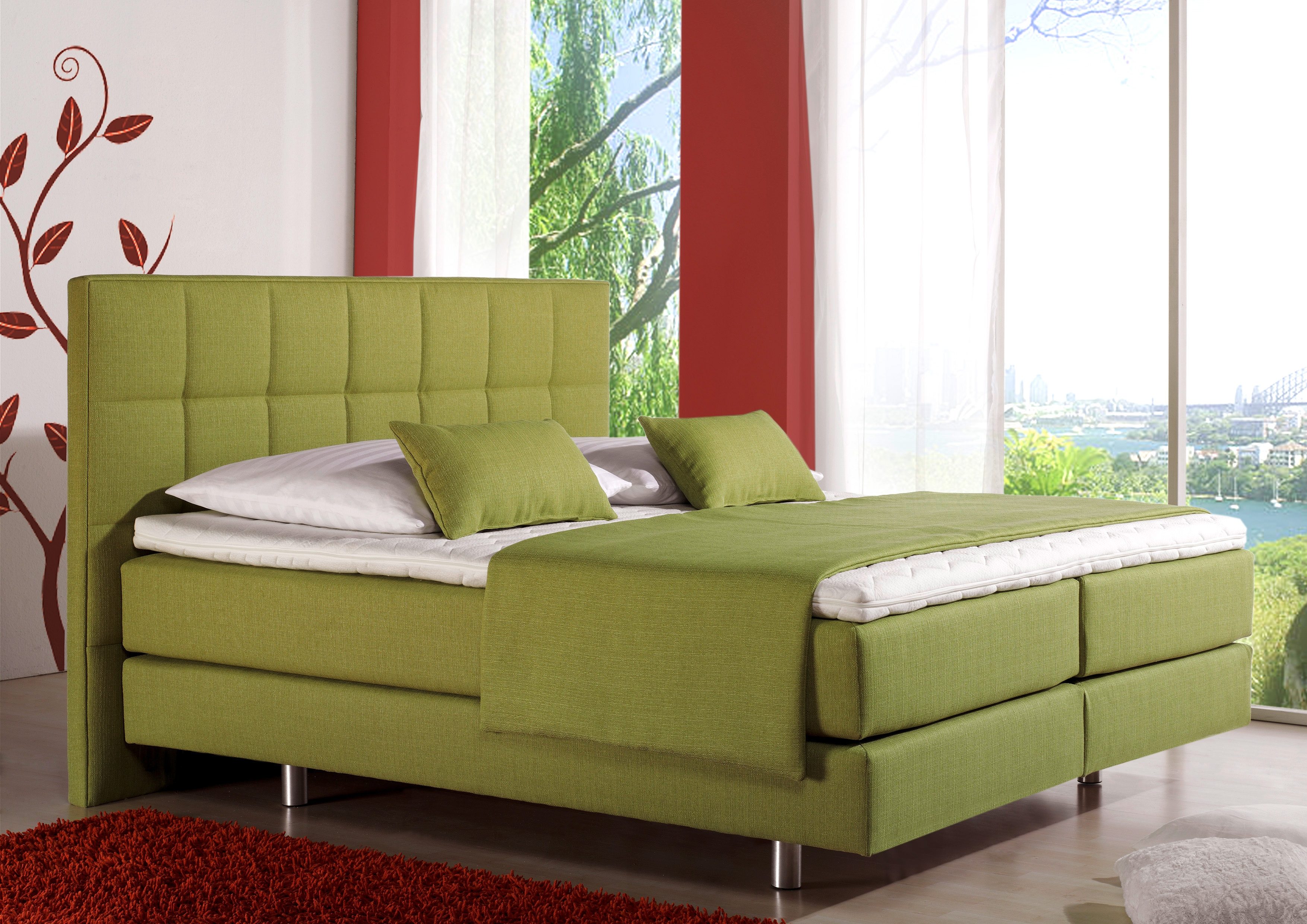INOSIGN Boxspring Neon in 3 matrassoorten, fijne stiksels in het hoofdbord, 2 hardheden