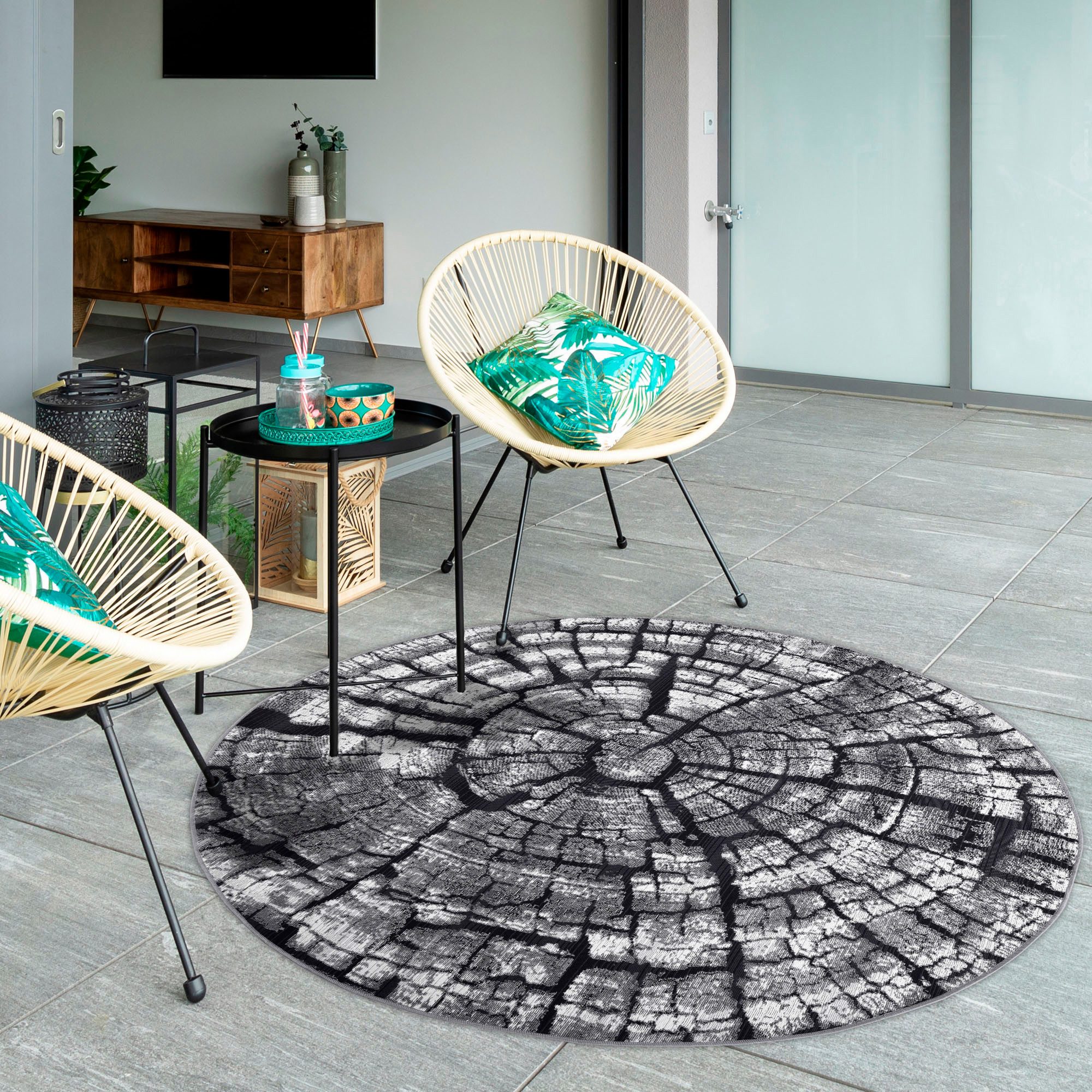 Gino Falcone Vloerkleed Aurora GF-095 Hout look, ideaal in de woonkamer & slaapkamer