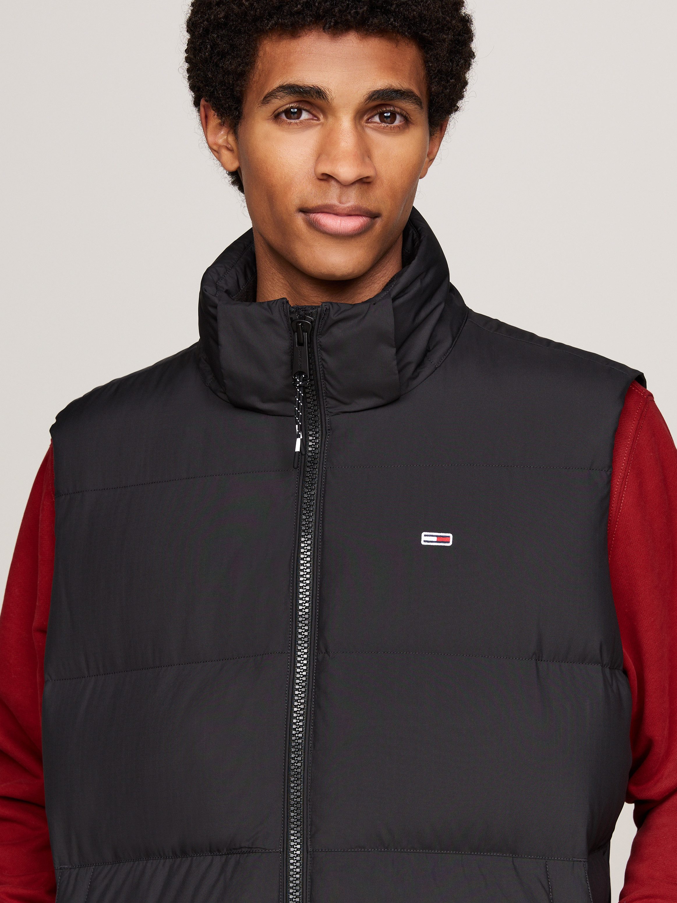 TOMMY JEANS Bodywarmer TJM ESSENTIAL DOWN VEST EXT afneembare capuchon met trekkoord heren bodywarmers maat M zwart