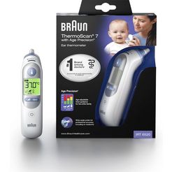 braun oor-koortsthermometer thermoscan 7 oorthermometer met age precision - irt6520 voor alle leeftijden geschikt, inclusief pasgeboren baby's wit