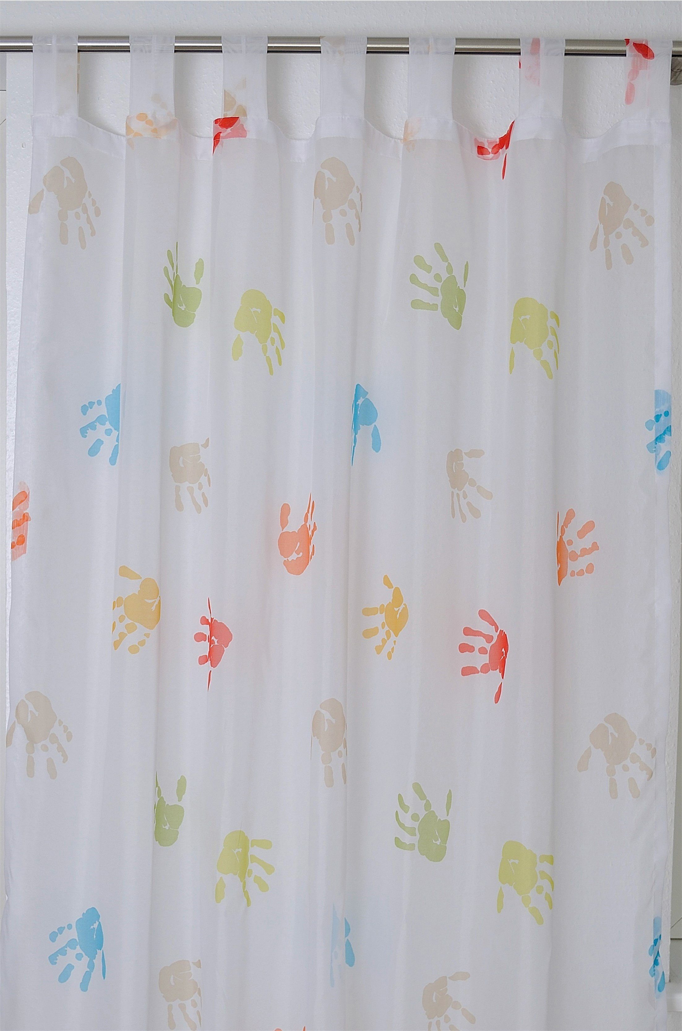 Kutti Gordijn Handen met een embrasse, kindergordijn, gedessineerd, multicolour (1 stuk)