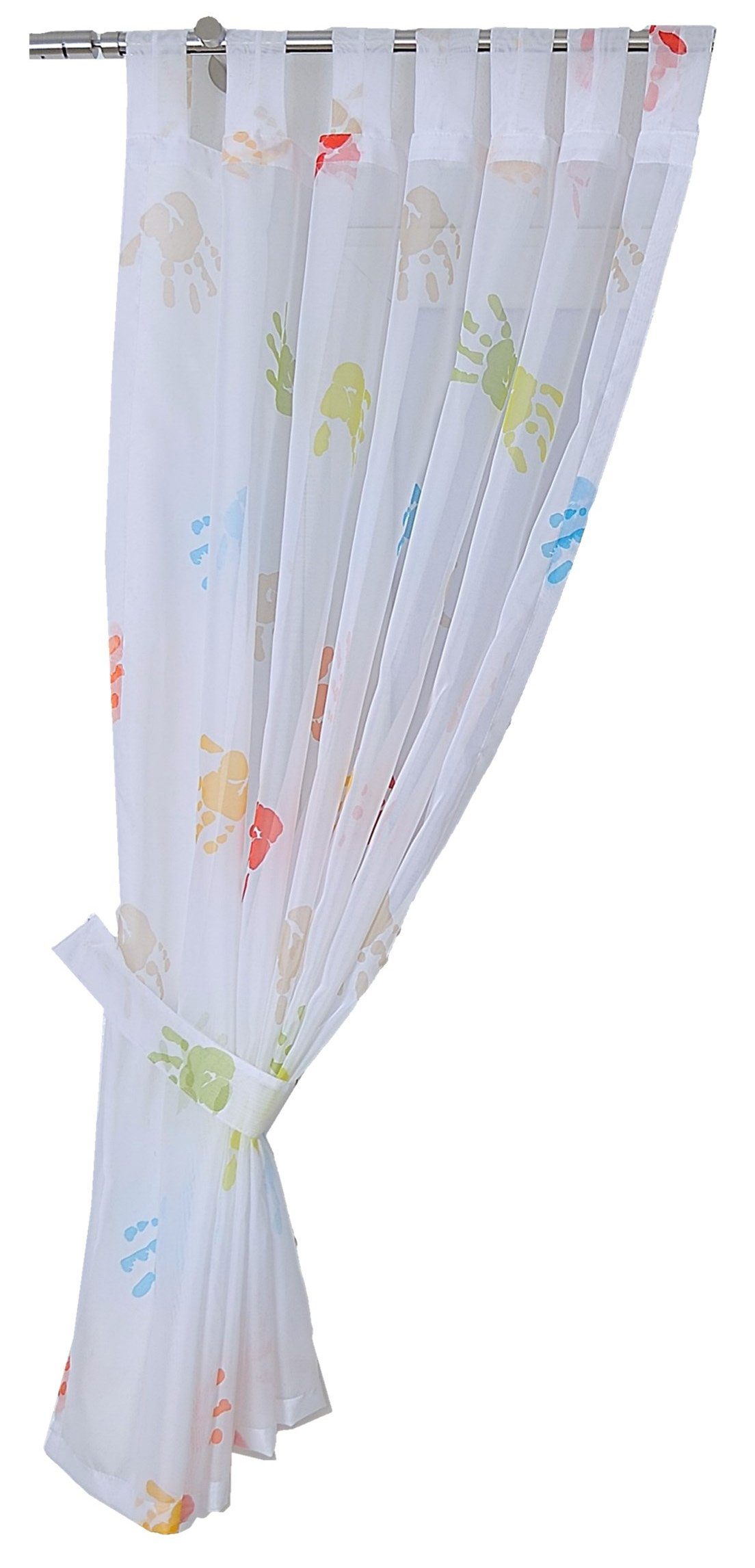 Kutti Gordijn Handen met een embrasse, kindergordijn, gedessineerd, multicolour (1 stuk)