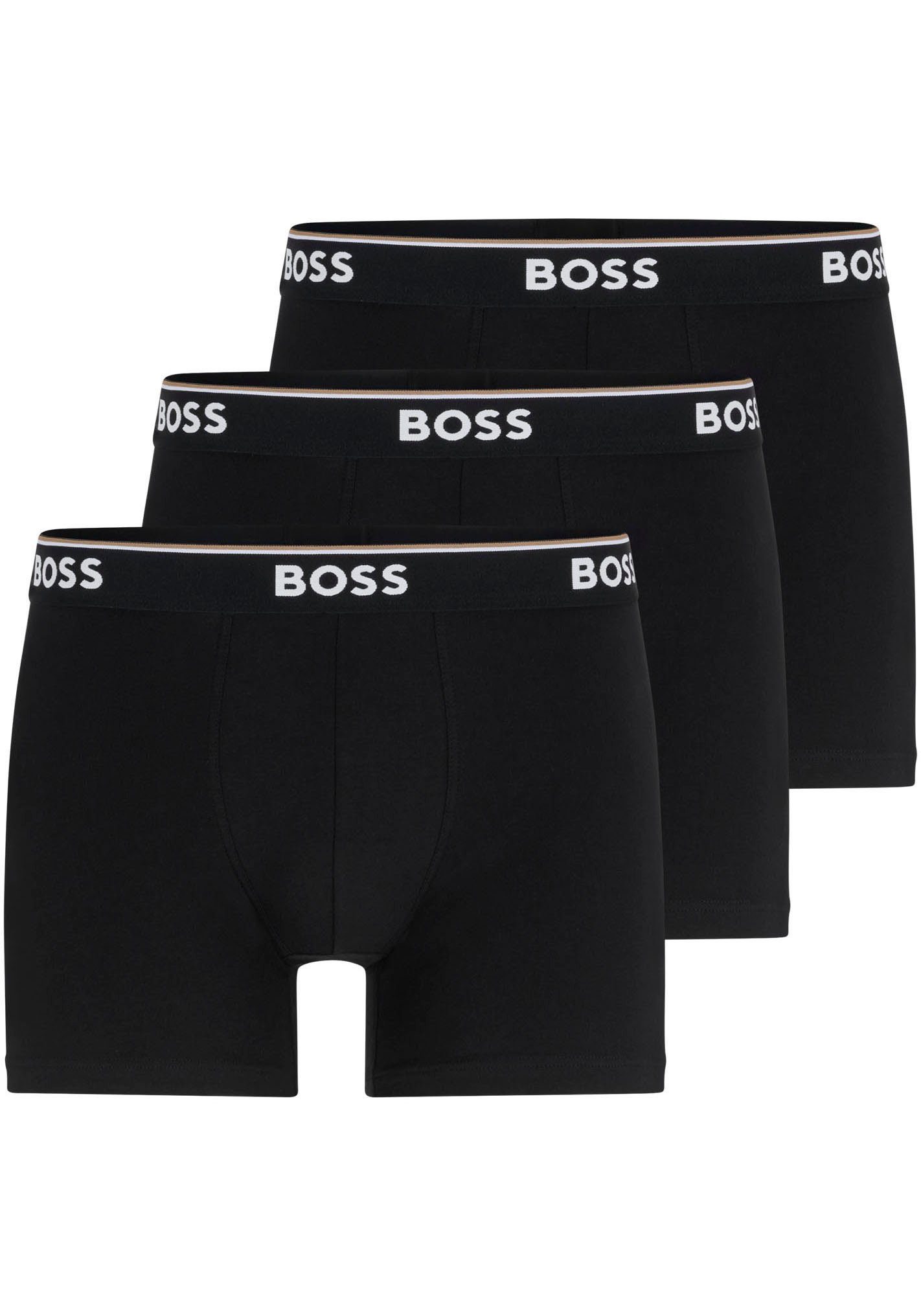 BOSS Lange boxershort BRIEF 3 PACK met in kleur bijpassende weefband (3 stuks)
