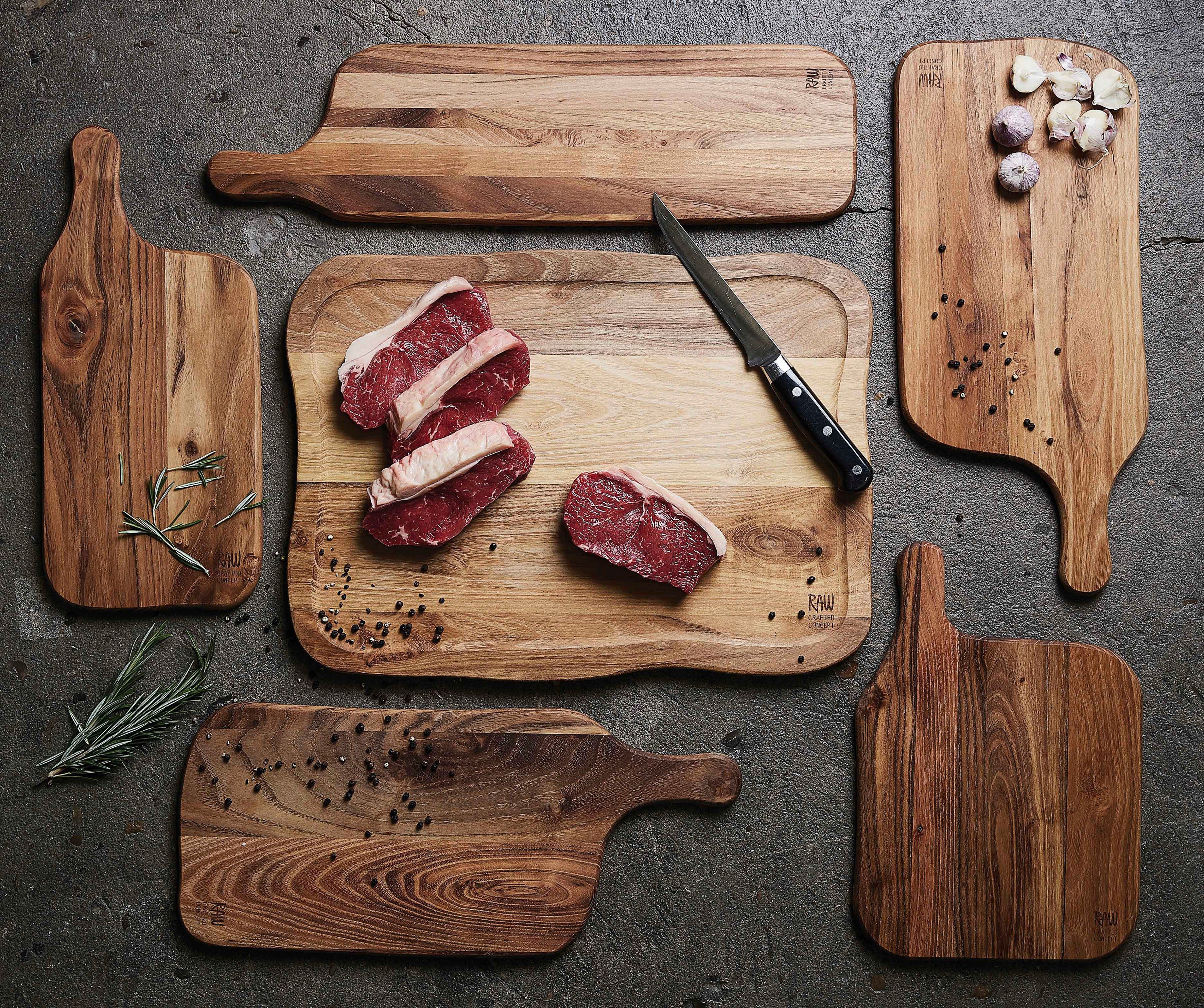 aida RAW Snijplank RAW Teak organisch, elk stuk is uniek