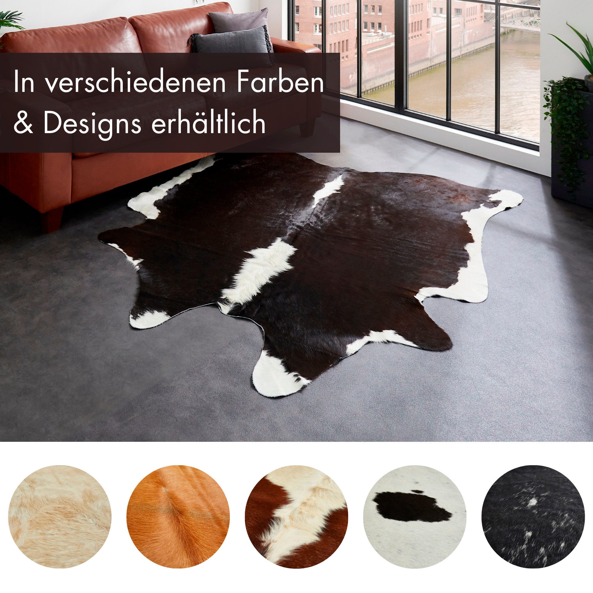 LUXOR living Vachtvloerkleed Rinderfell echte runderhuid, natuurproduct - iedere huid is uniek