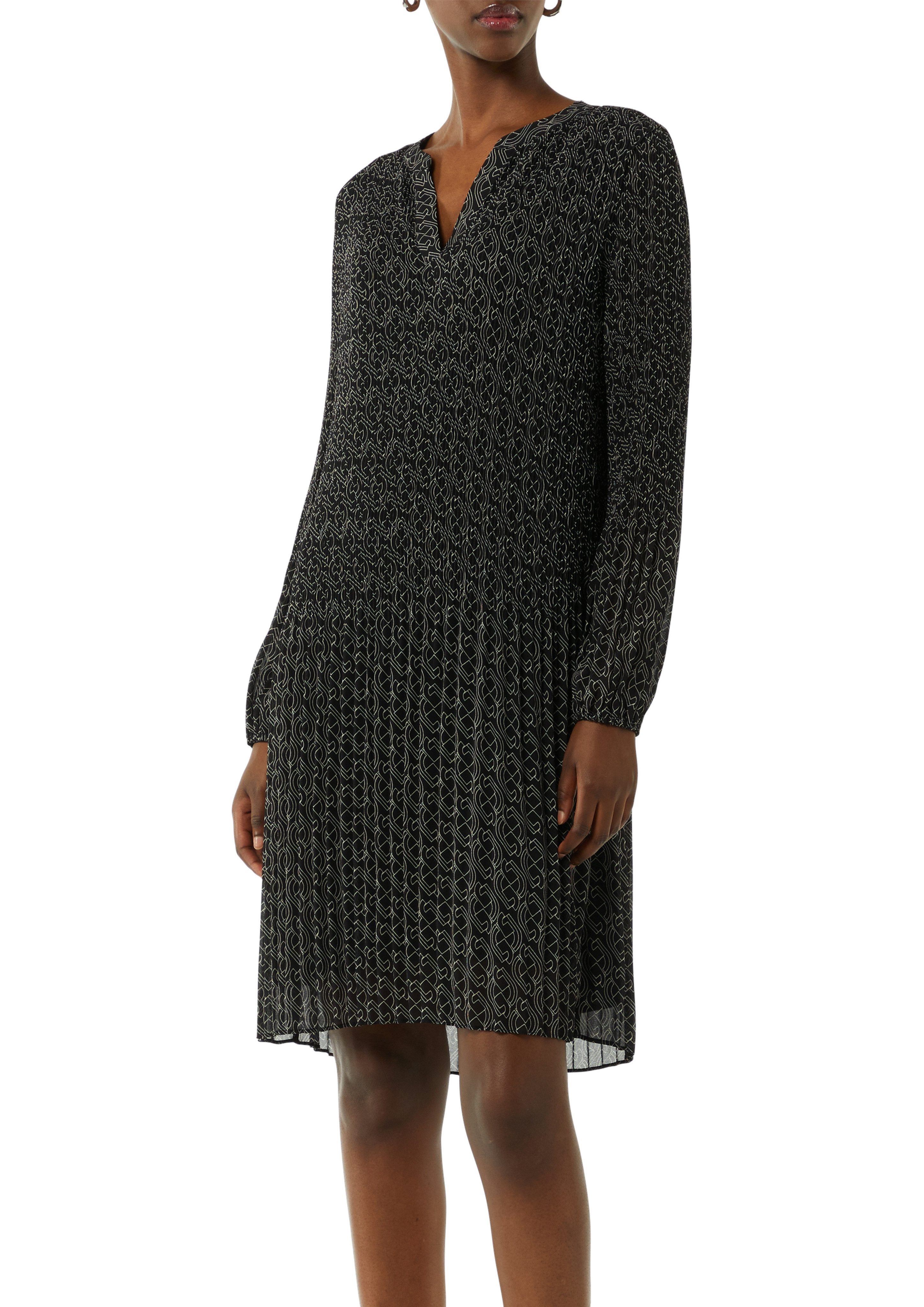 Comma Chiffon jurk met allover-print en v-hals
