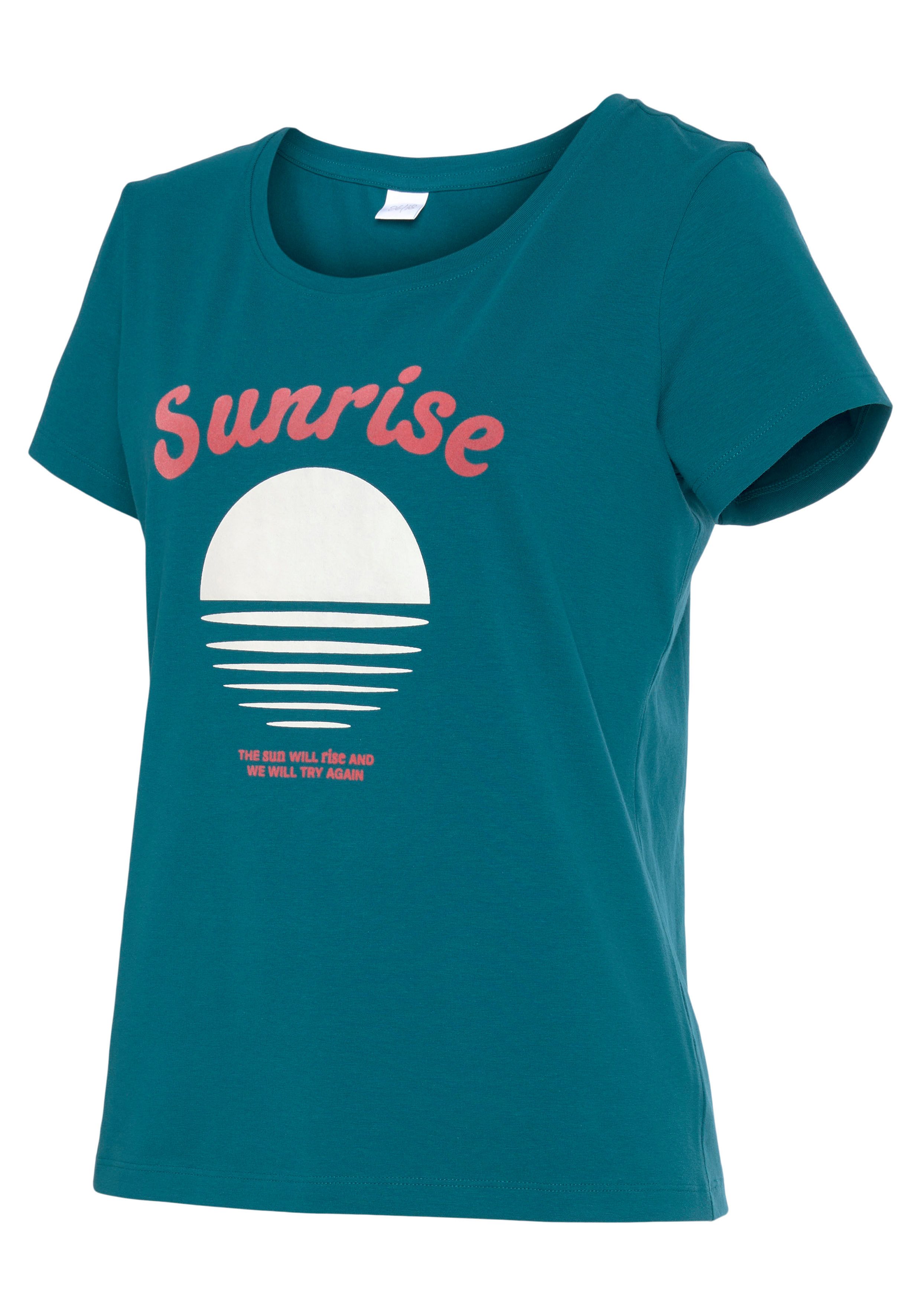 Vivance Shirt met korte mouwen -T-Shirt T-shirt met mooie frontprint, loungewear