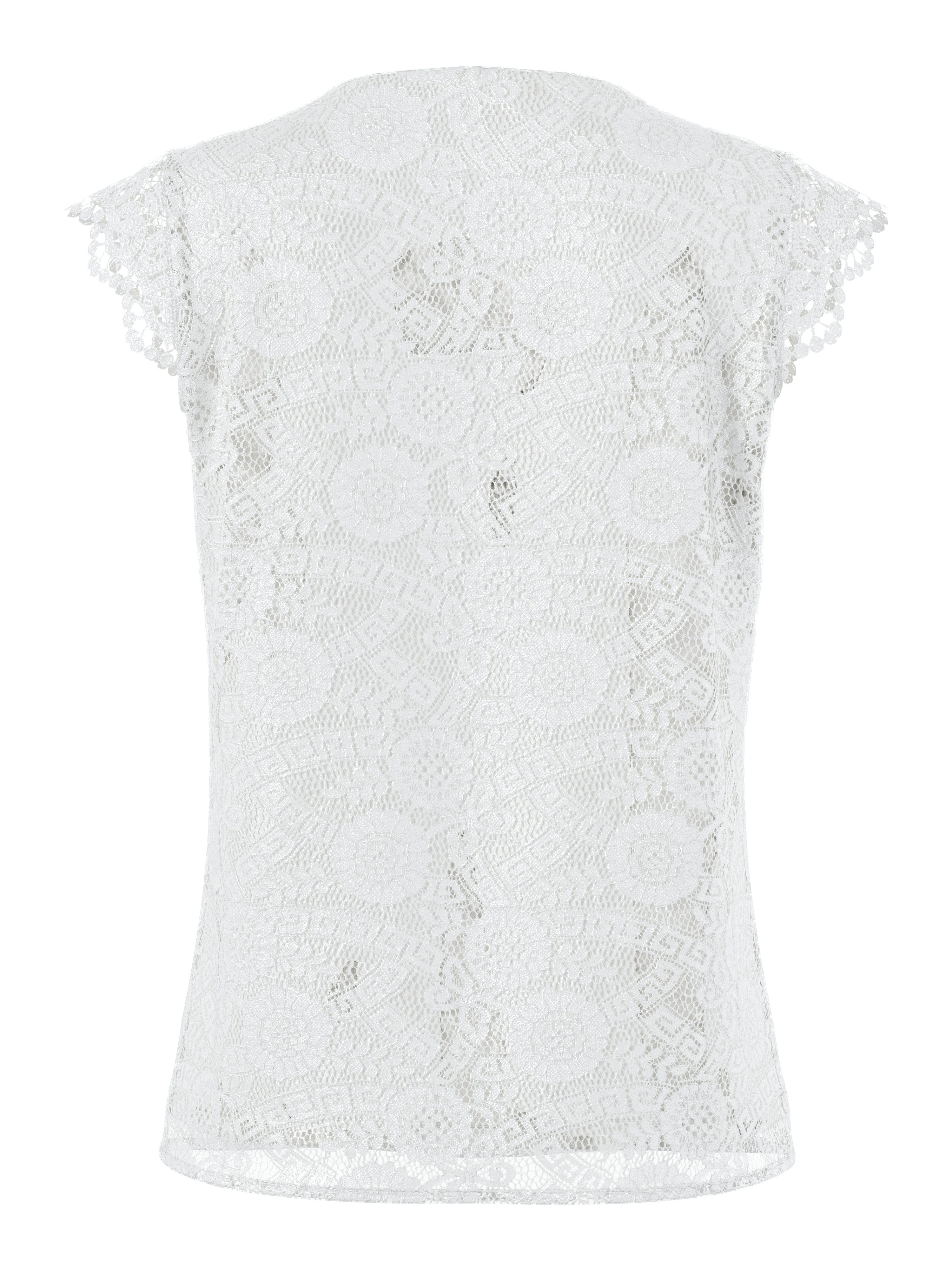 pieces Kanten top PCOLLINE SL LACE V-NECK TOP WVN NOOS