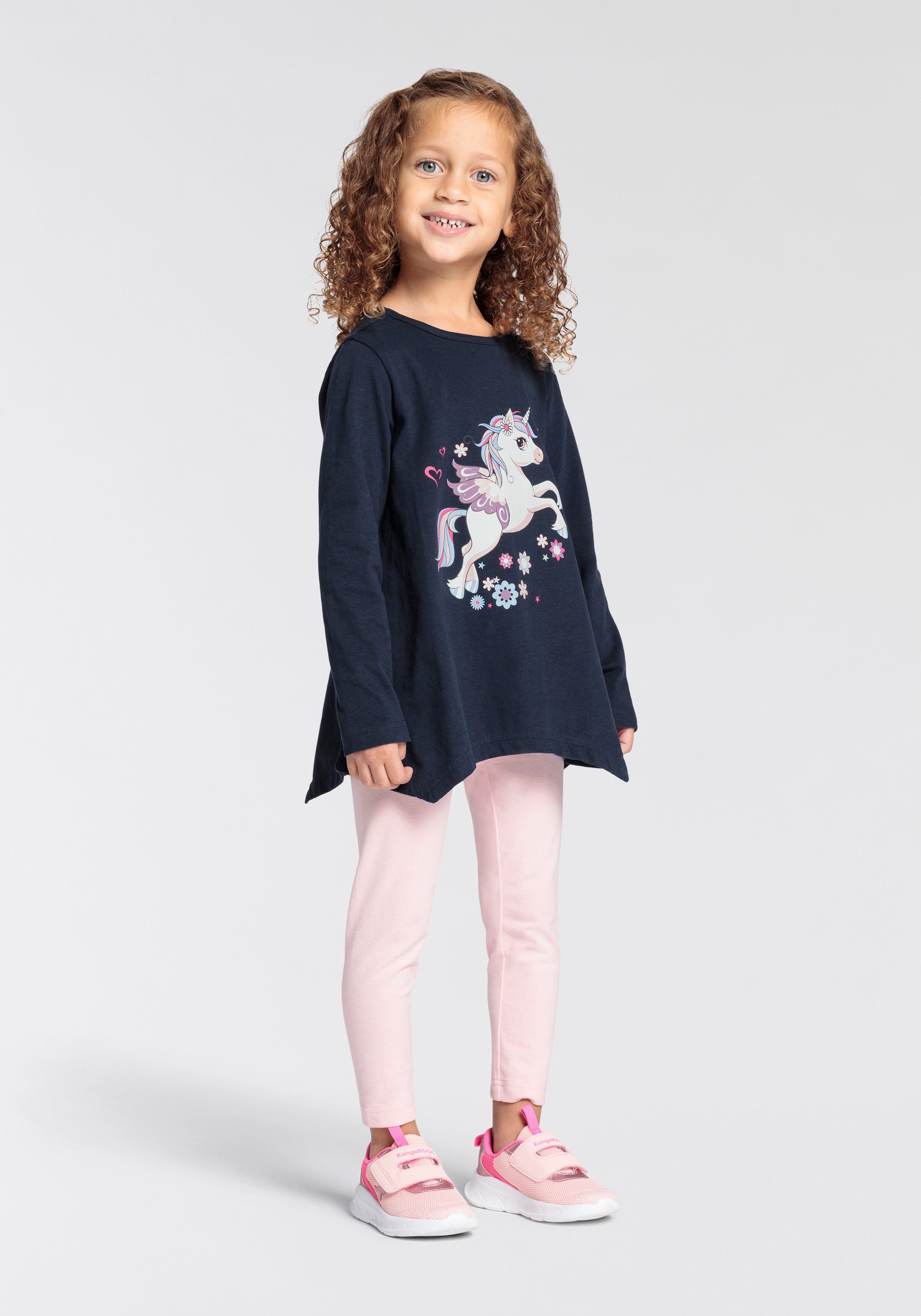 KIDSWORLD Shirt met lange mouwen & legging Eenhoorn Zakken shirt + leggings voor kleine meisjes (set 2-delig 2)