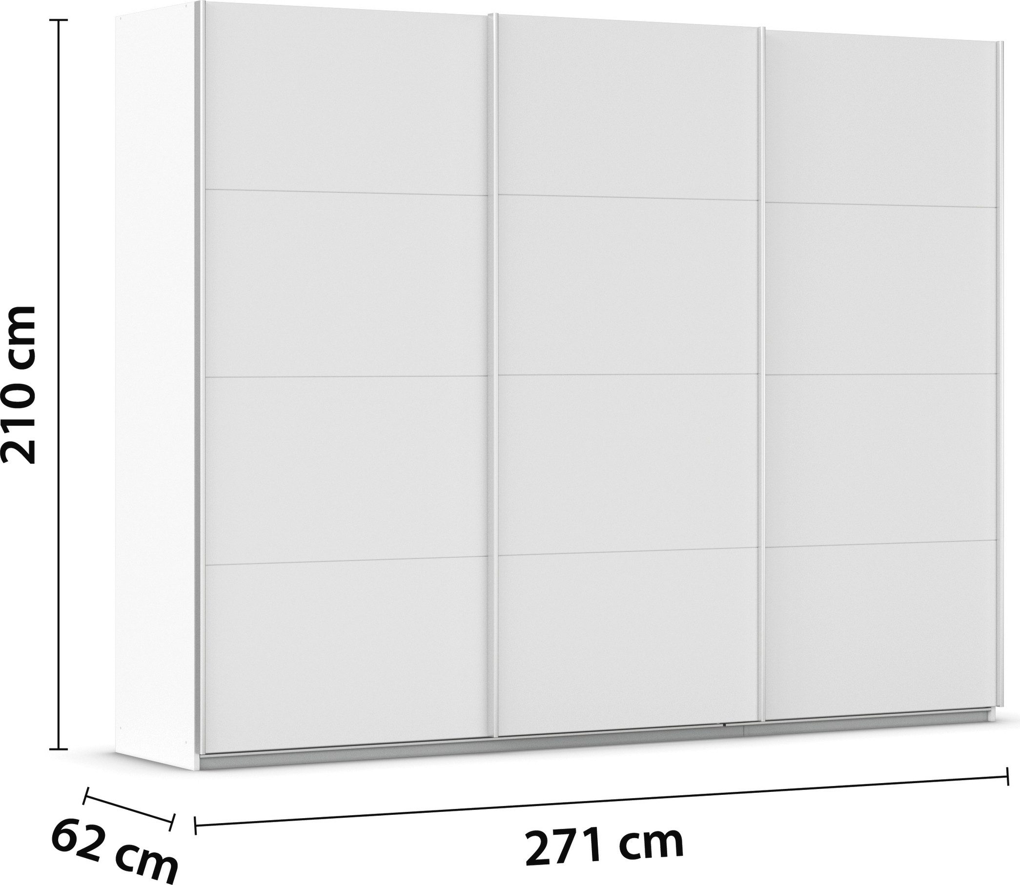 rauch Schuifdeurkast Kledingkast kast garderobe AGORDO met decor- of hoogglansfront doordachte binnenuitrusting, in 4 breedtes en 2 hoogtes made in germany