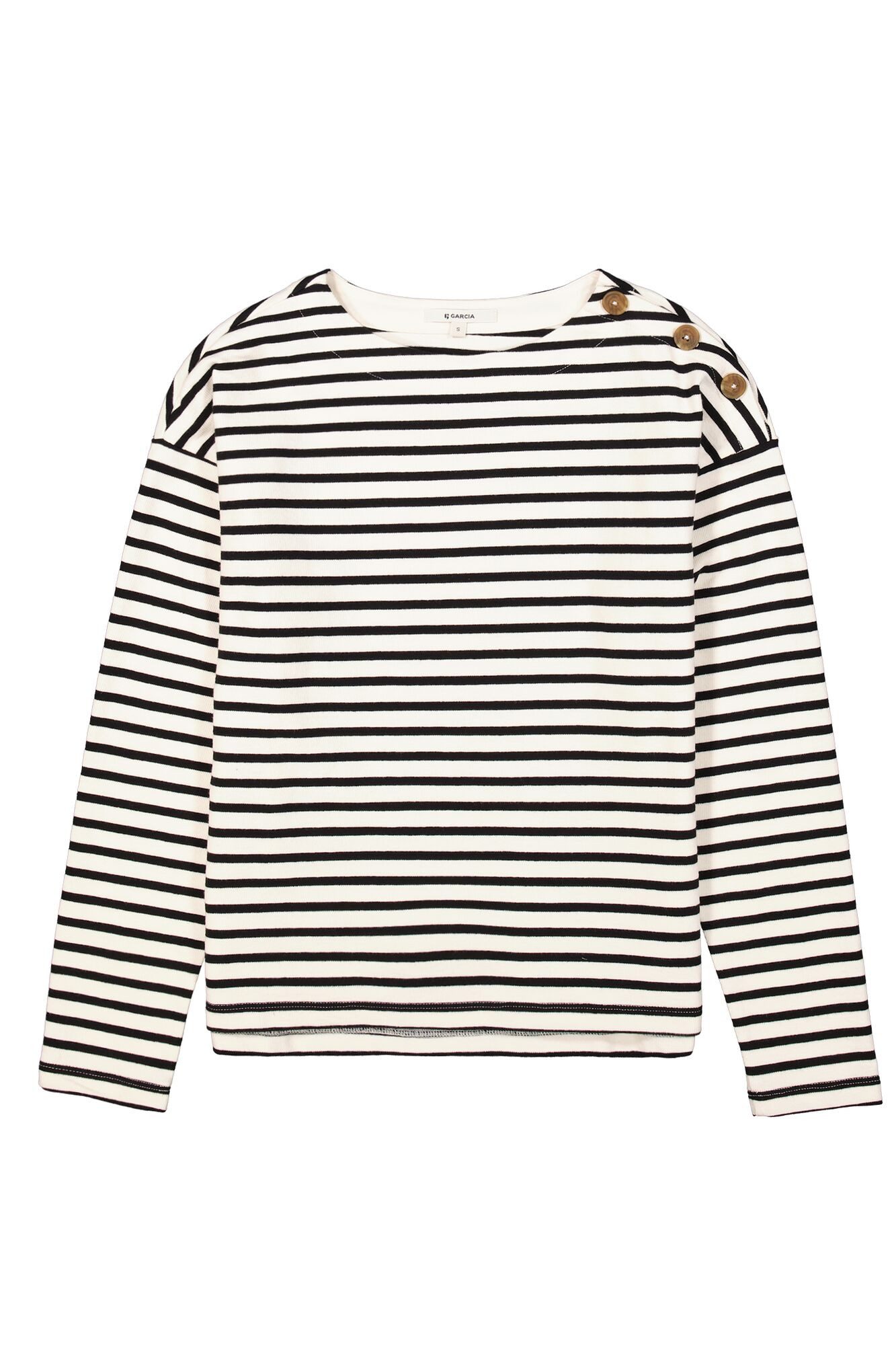Garcia Sweatshirt met knoopdetail op de schouder