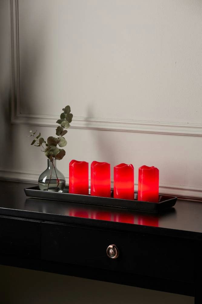 EGLO Sierverlichting Advent kunstmatige kaarsen, timerfunctie en afstandsbediening, batterij, 10 cm (4 stuks)